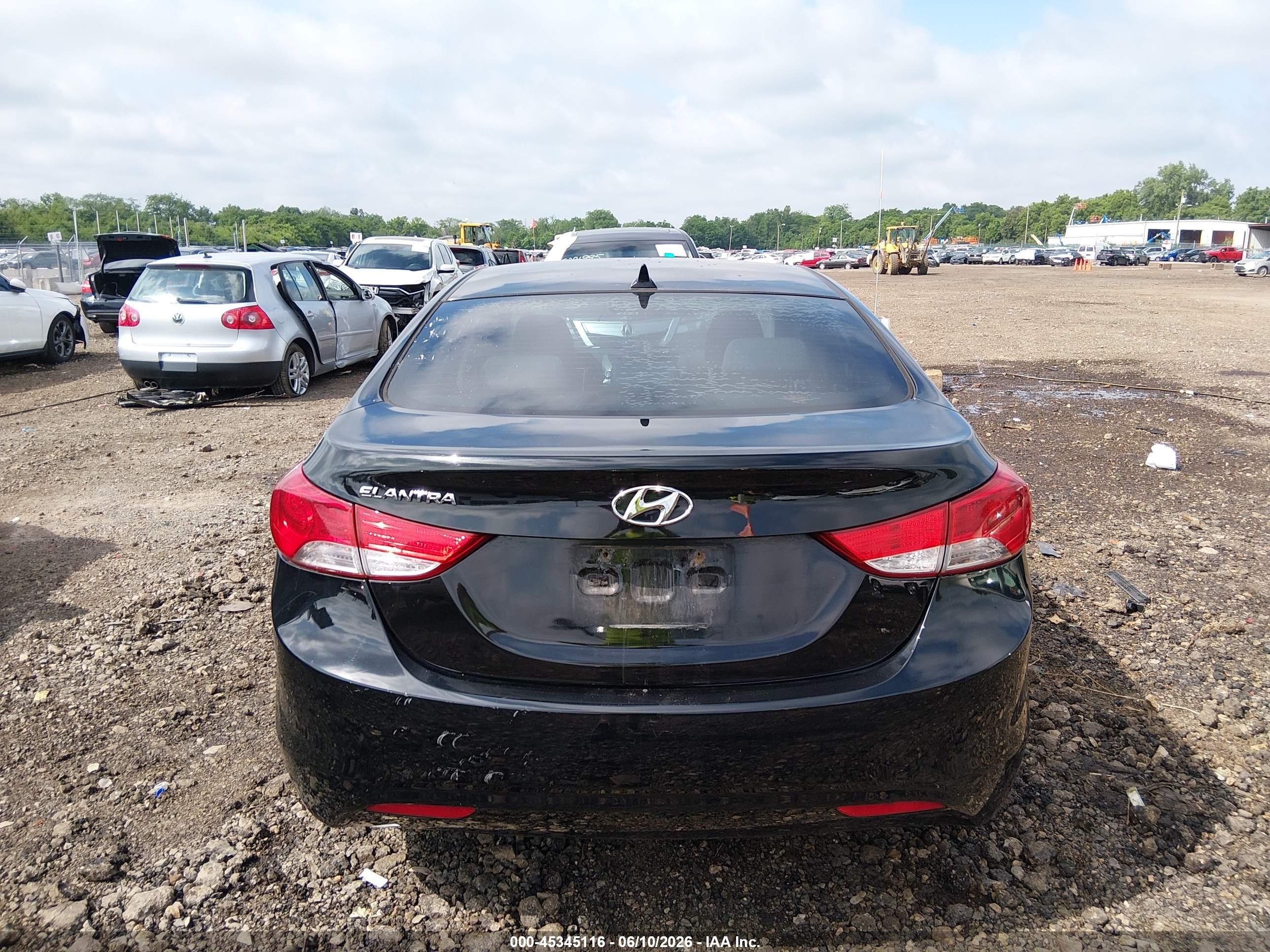 2013 Hyundai Elantra Gls Black vin: KMHDH4AE5DU716561
