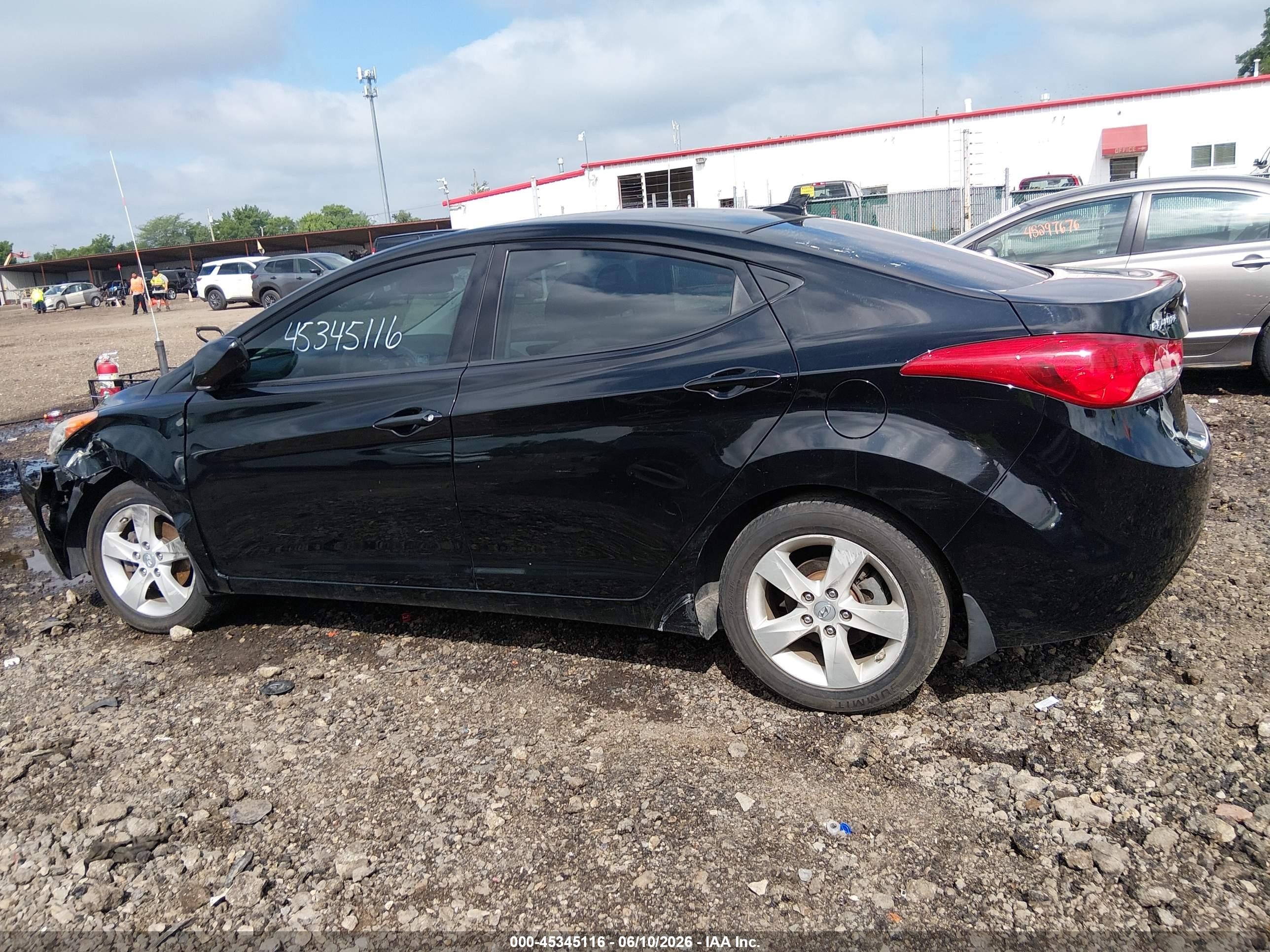 2013 Hyundai Elantra Gls Black vin: KMHDH4AE5DU716561