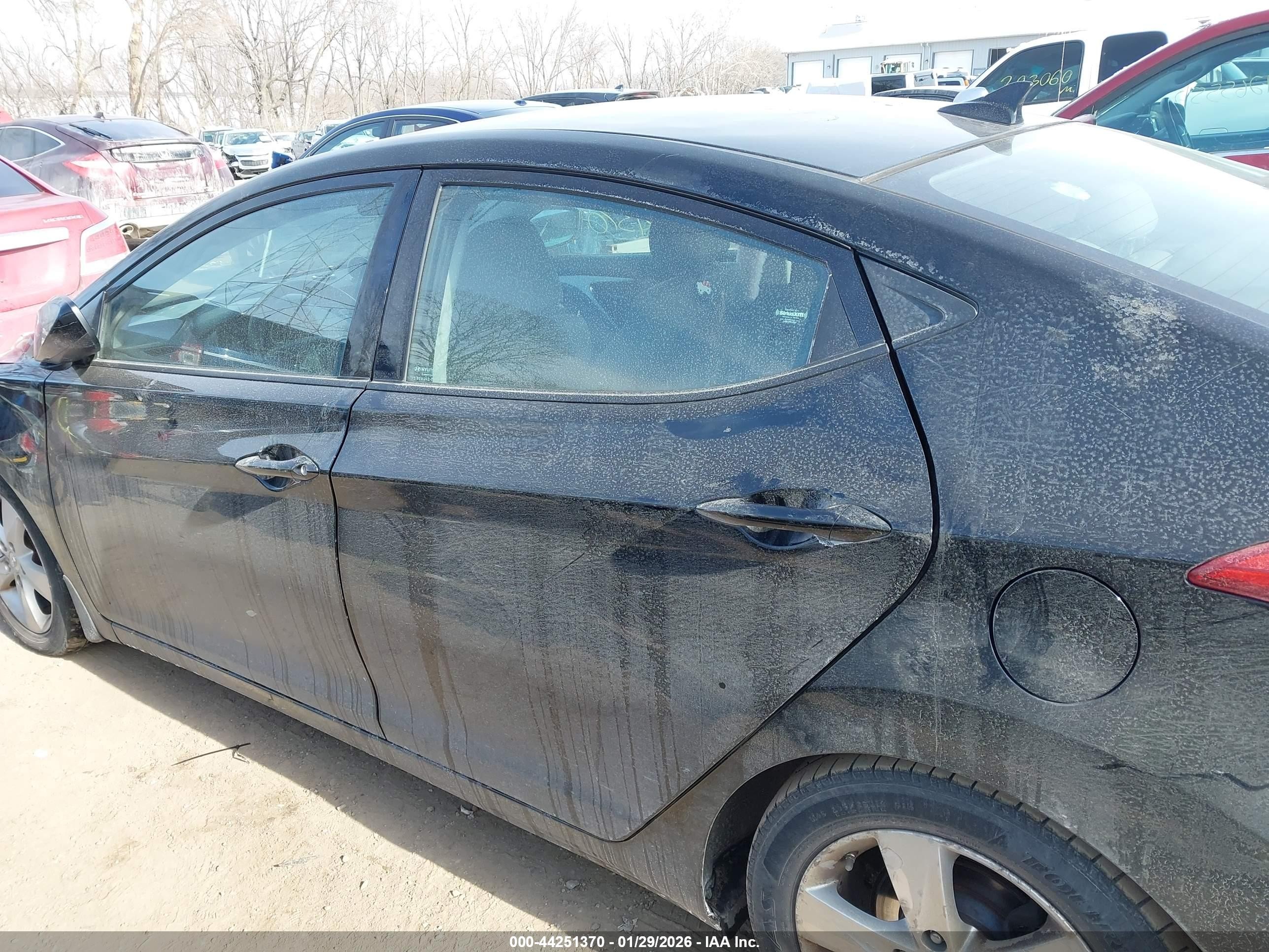 2013 Hyundai Elantra Gls Black vin: KMHDH4AE5DU719329