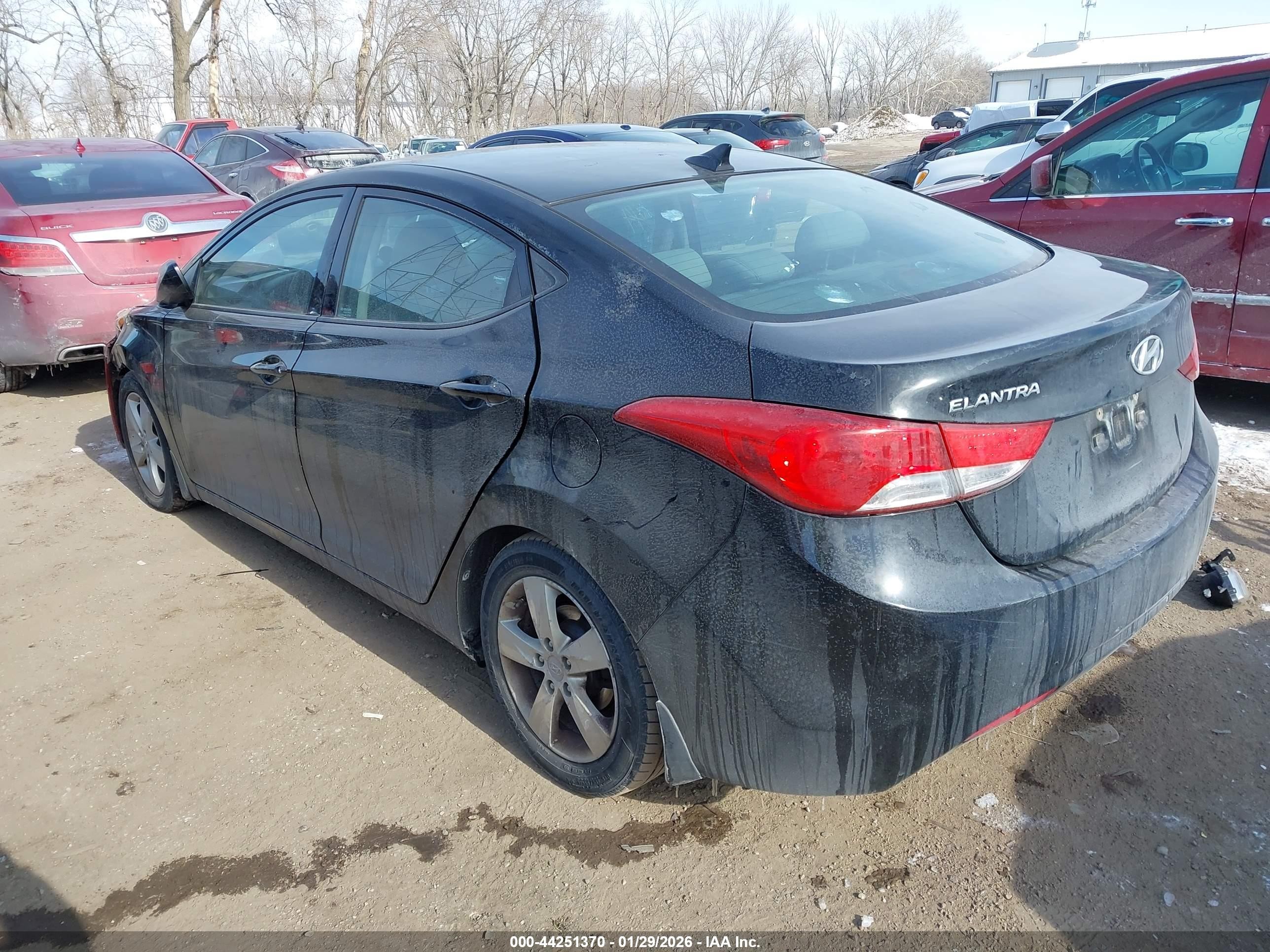 2013 Hyundai Elantra Gls Black vin: KMHDH4AE5DU719329