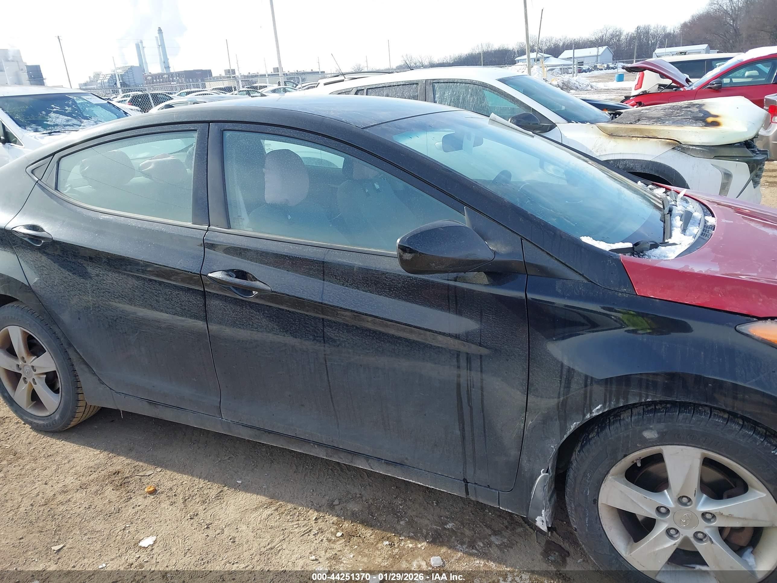 2013 Hyundai Elantra Gls Black vin: KMHDH4AE5DU719329