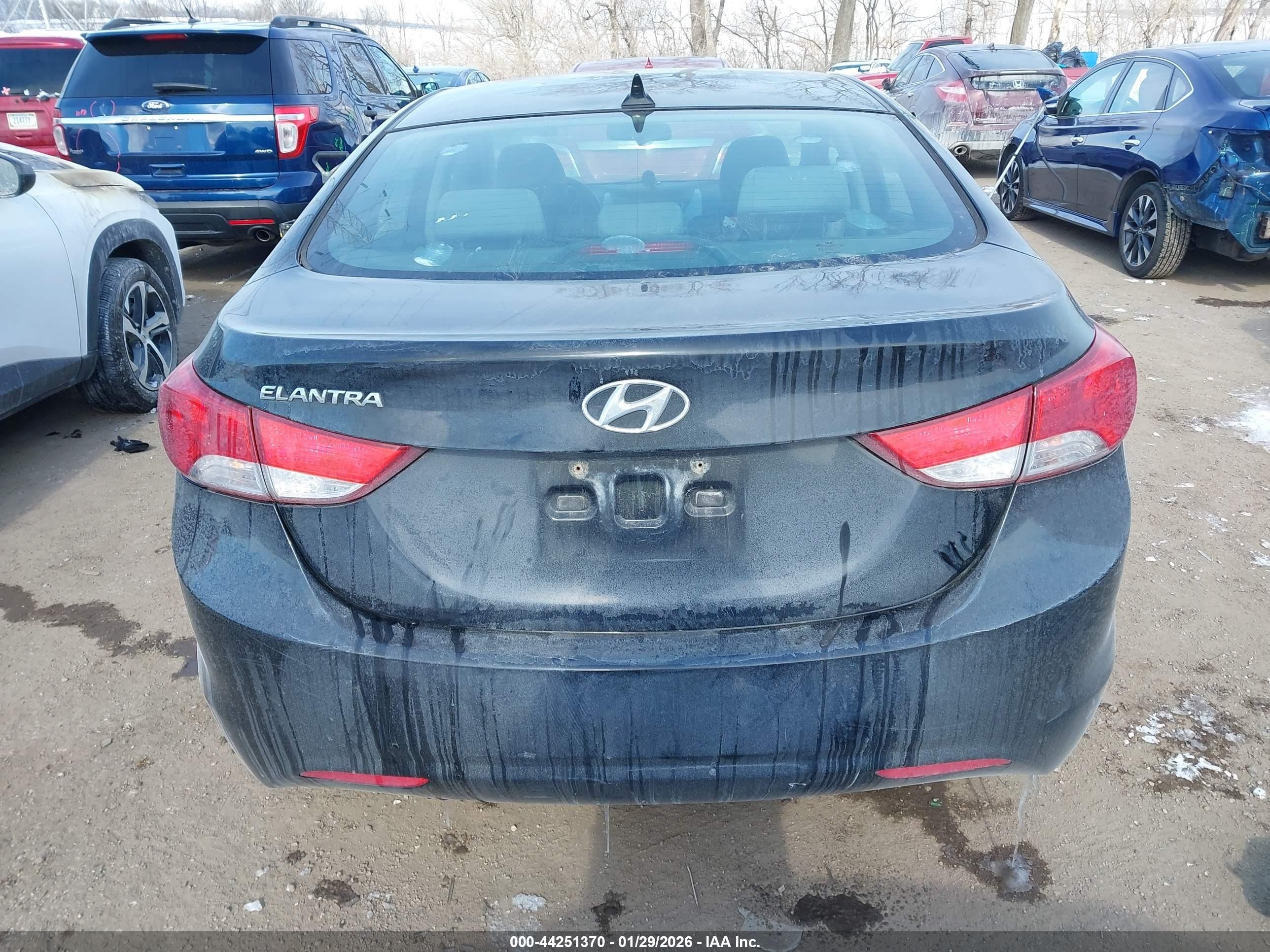 2013 Hyundai Elantra Gls Black vin: KMHDH4AE5DU719329
