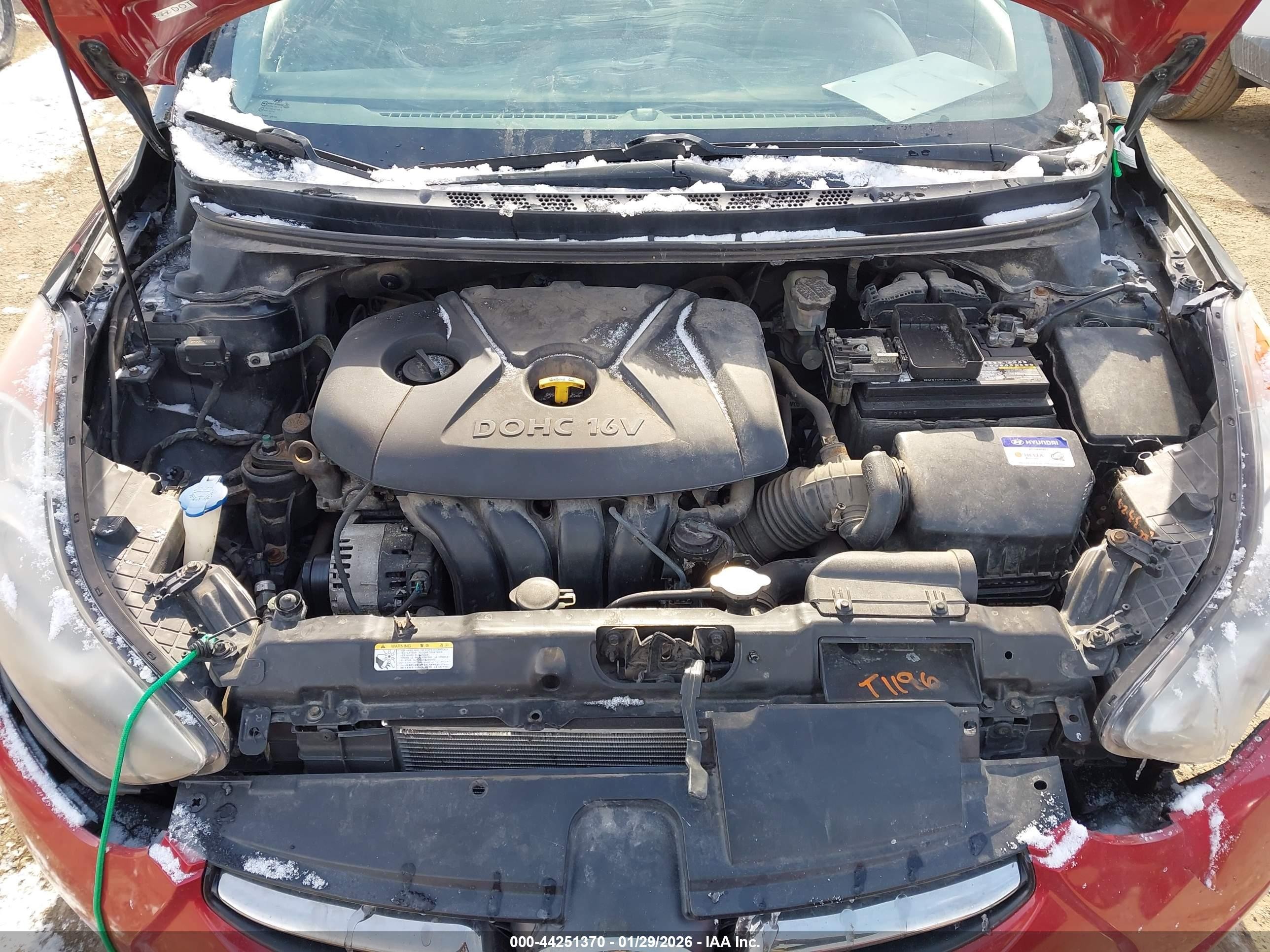 2013 Hyundai Elantra Gls Black vin: KMHDH4AE5DU719329