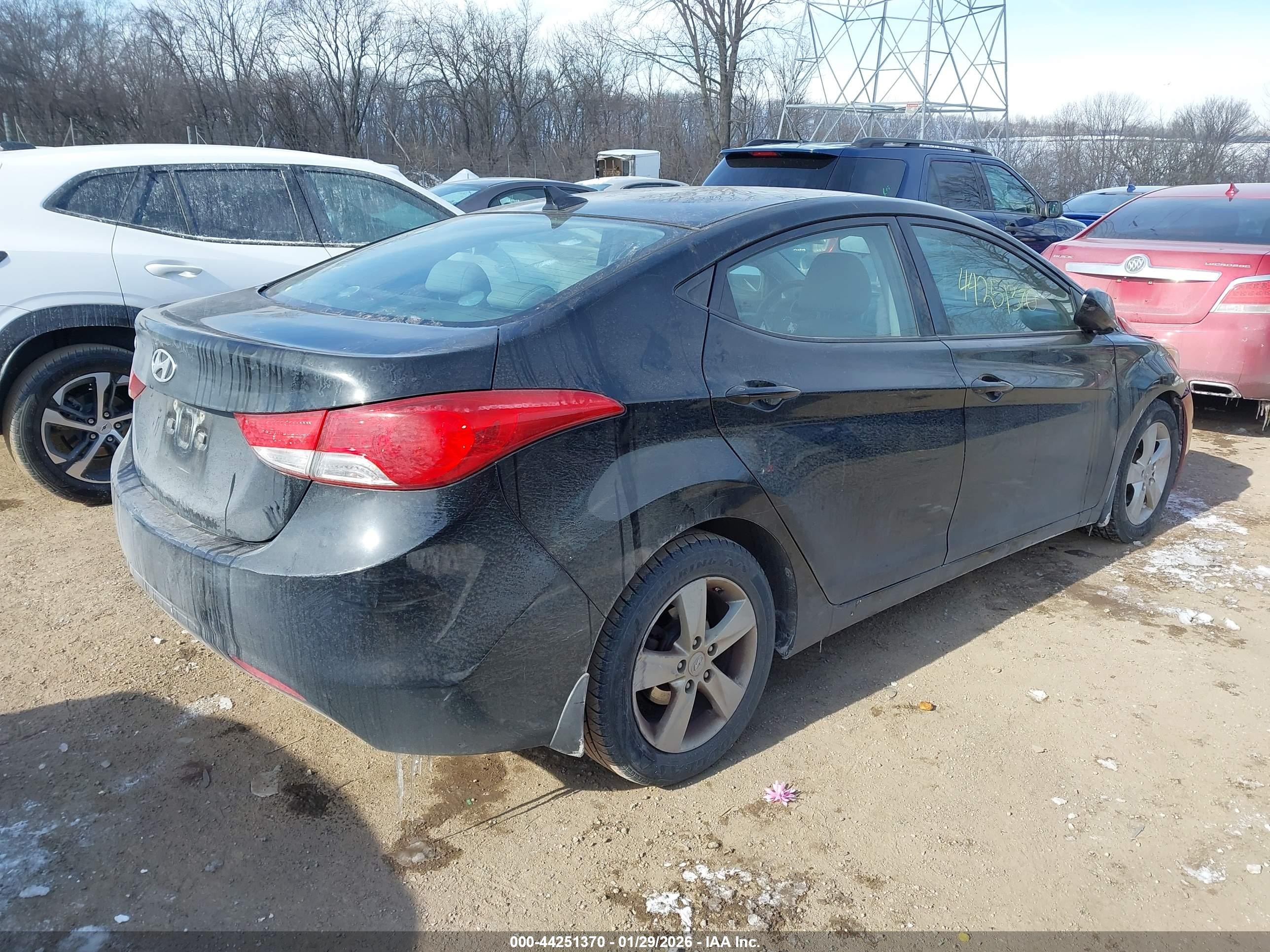 2013 Hyundai Elantra Gls Black vin: KMHDH4AE5DU719329