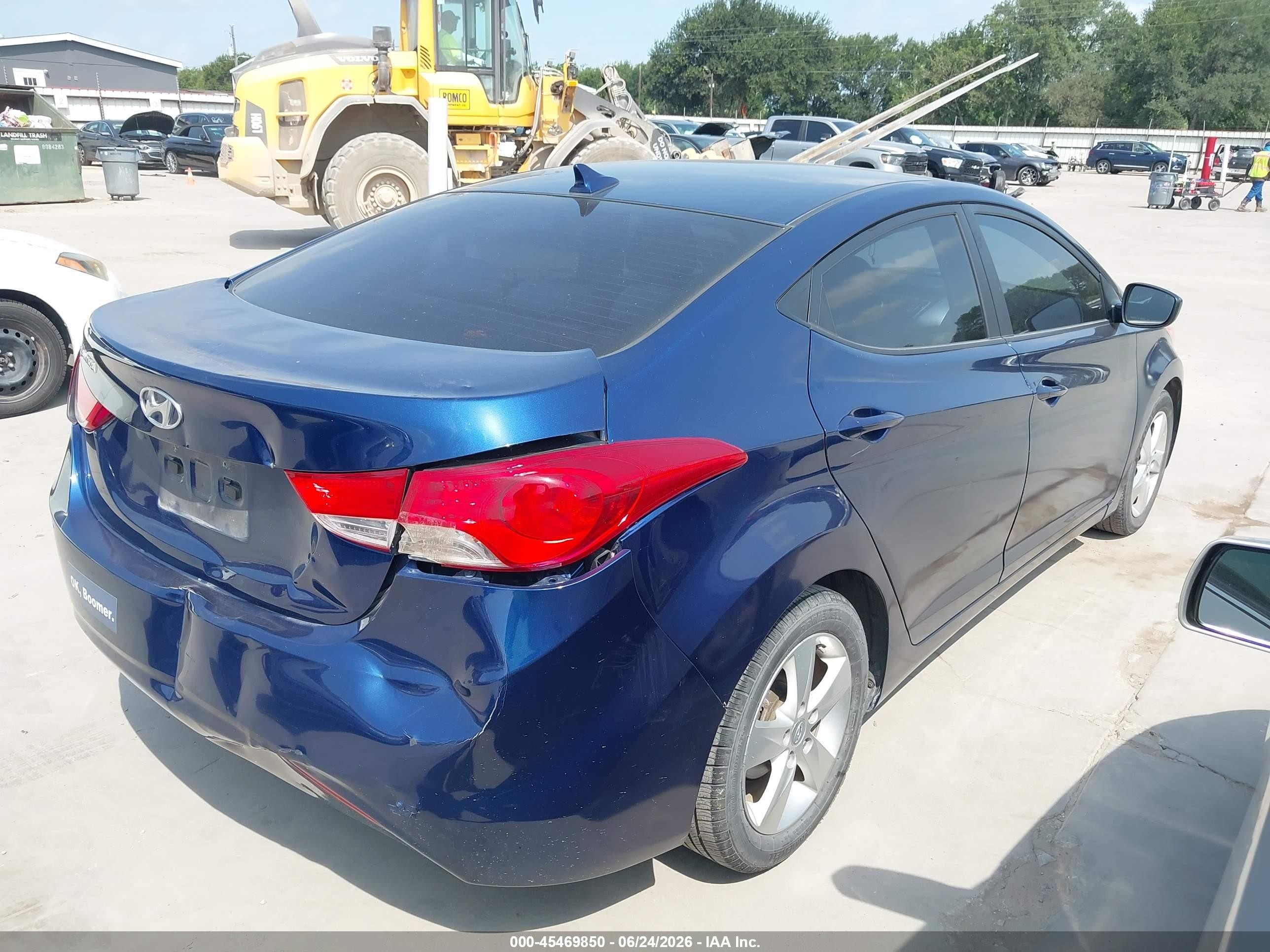 2013 Hyundai Elantra Gls Blue vin: KMHDH4AE5DU748667