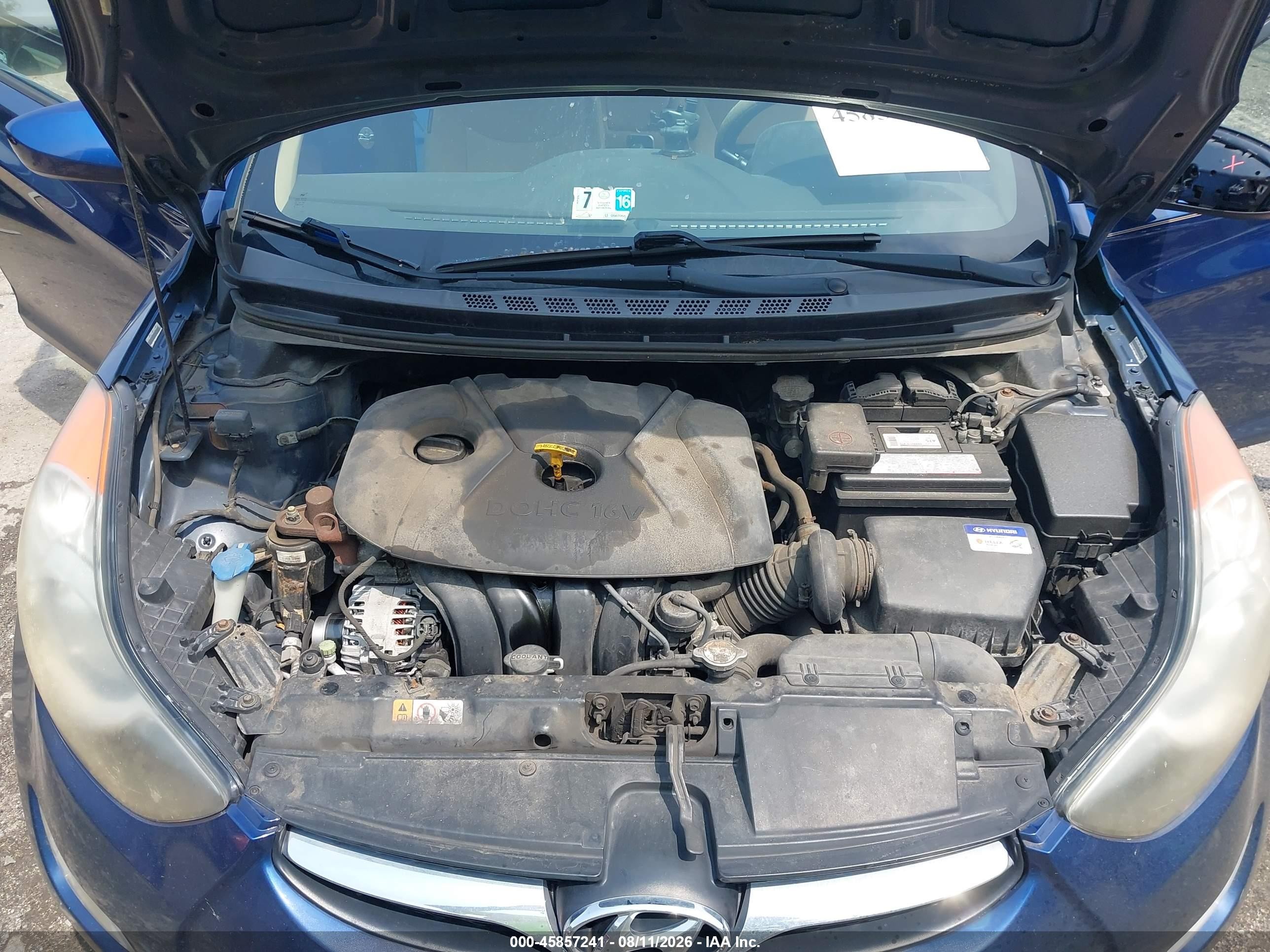 2013 Hyundai Elantra Gls Blue vin: KMHDH4AE5DU778039