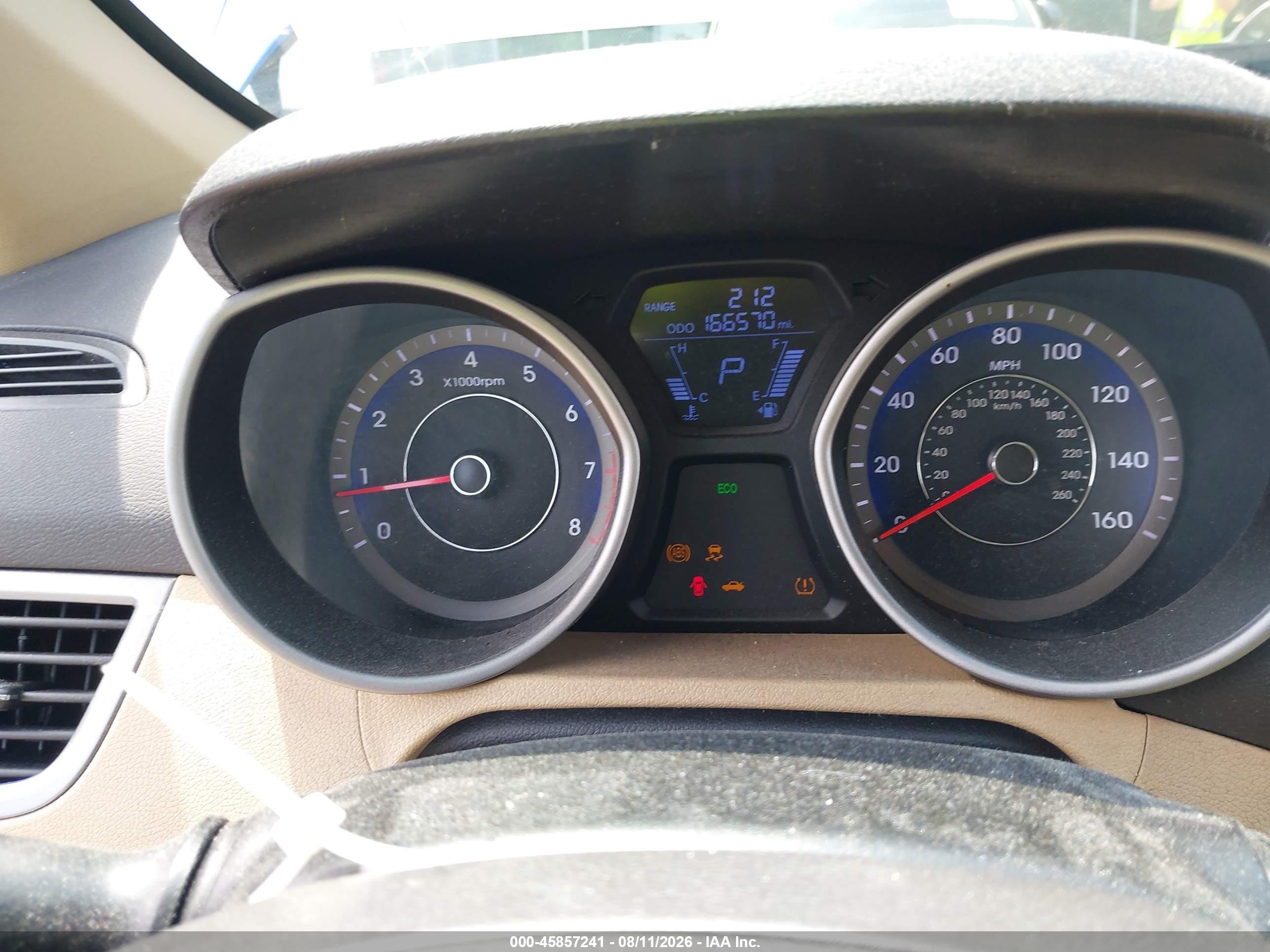 2013 Hyundai Elantra Gls Blue vin: KMHDH4AE5DU778039