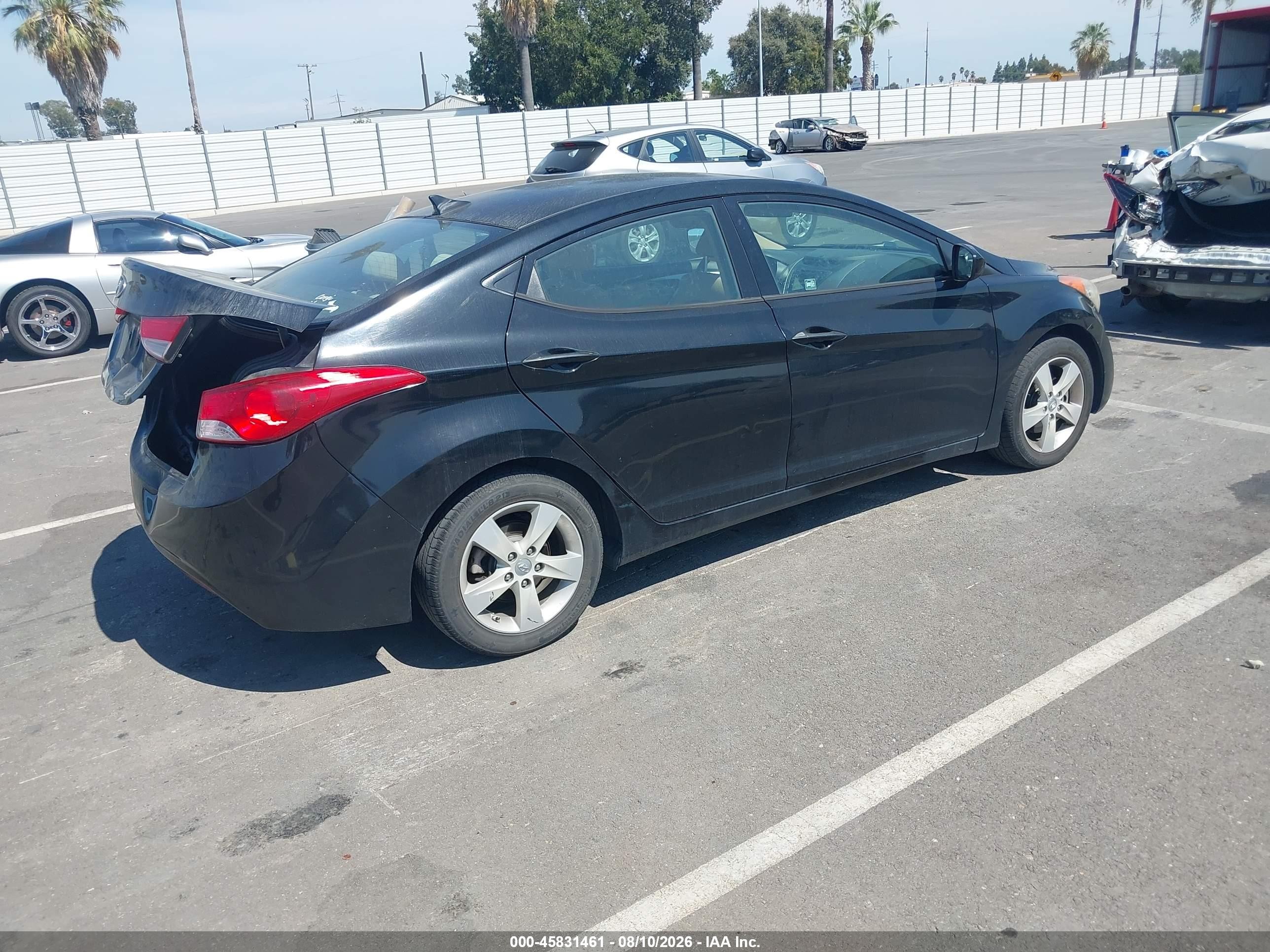 2013 Hyundai Elantra Gls Black vin: KMHDH4AE5DU778350