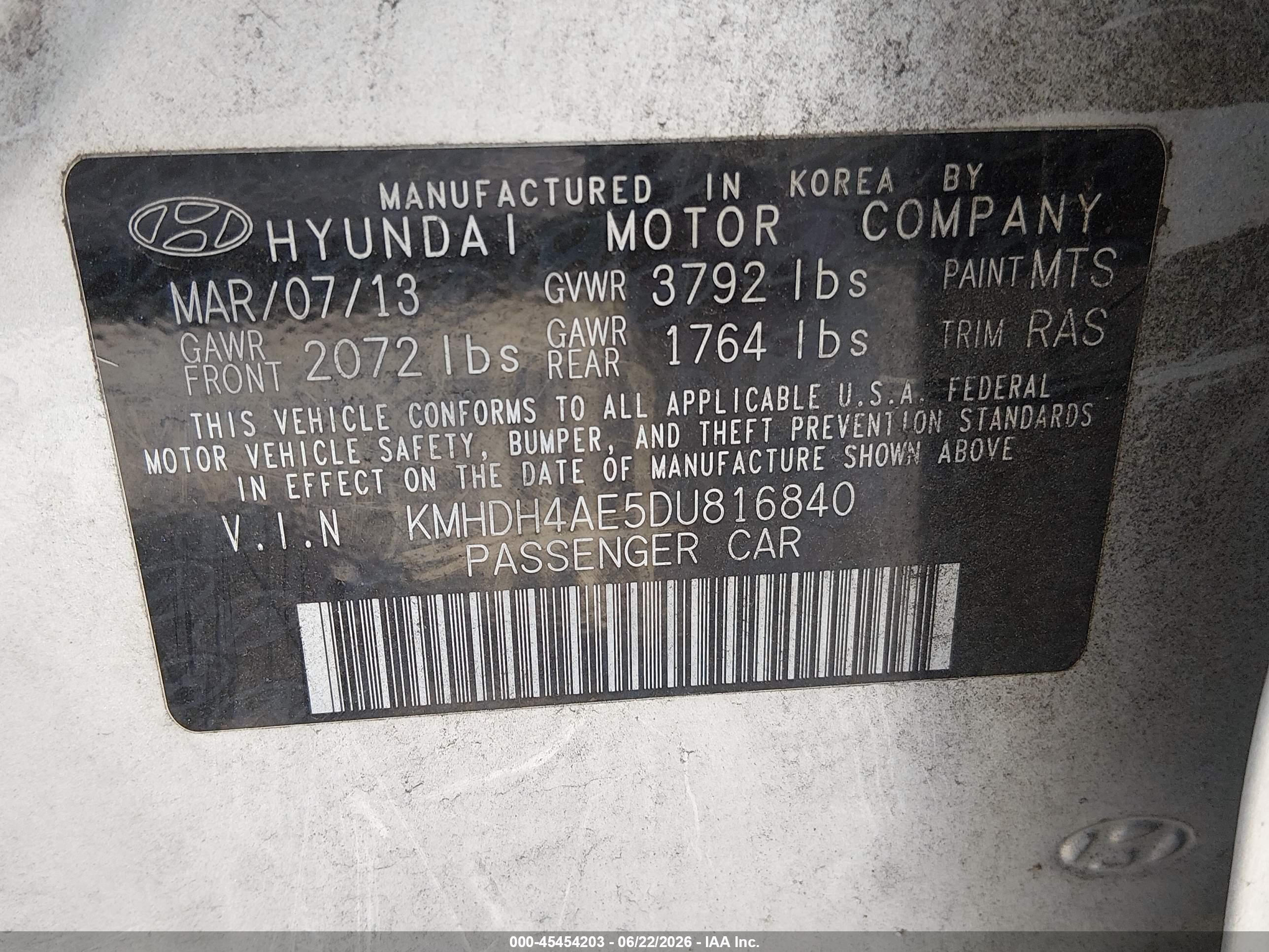 2013 Hyundai Elantra Gls Silver vin: KMHDH4AE5DU816840