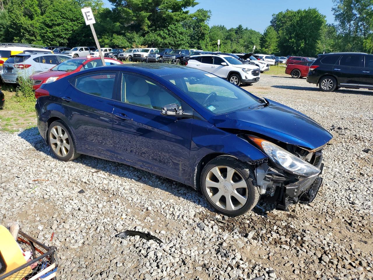 2013 Hyundai Elantra Limited Blue vin: KMHDH4AE5DU837039