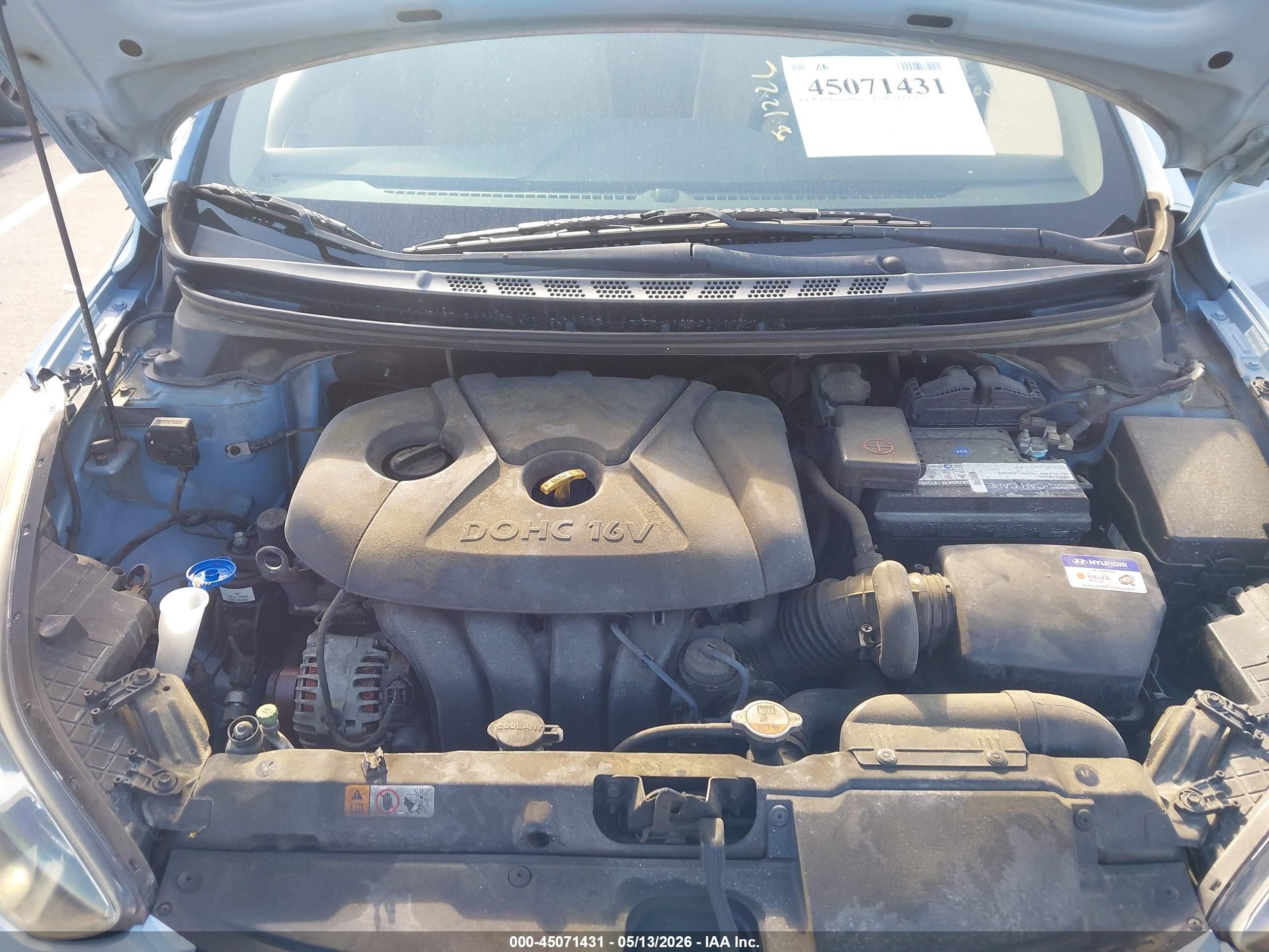 2013 Hyundai Elantra Gls Light Blue vin: KMHDH4AE5DU845657