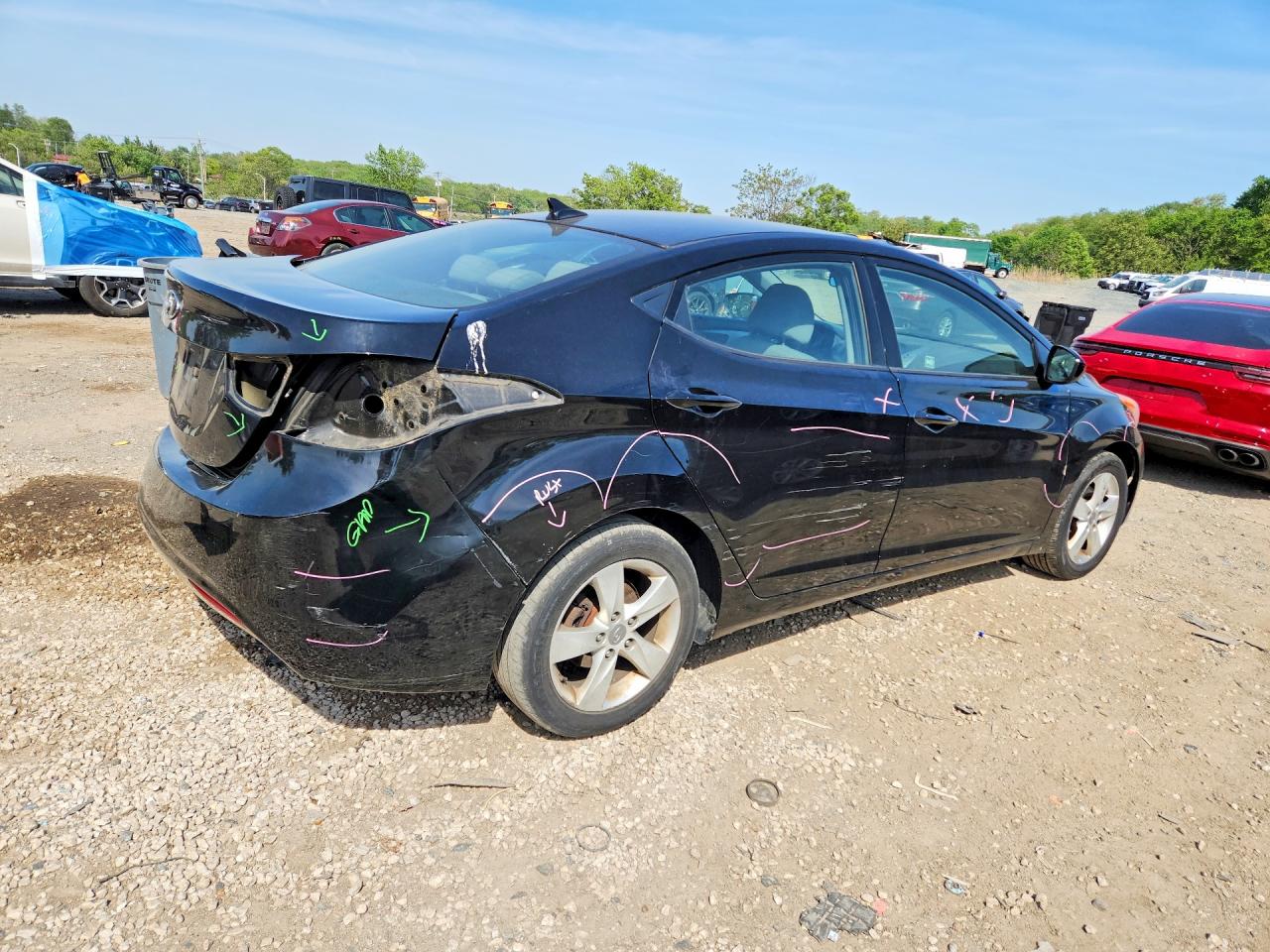 2013 Hyundai Elantra Gls Black vin: KMHDH4AE5DU906120
