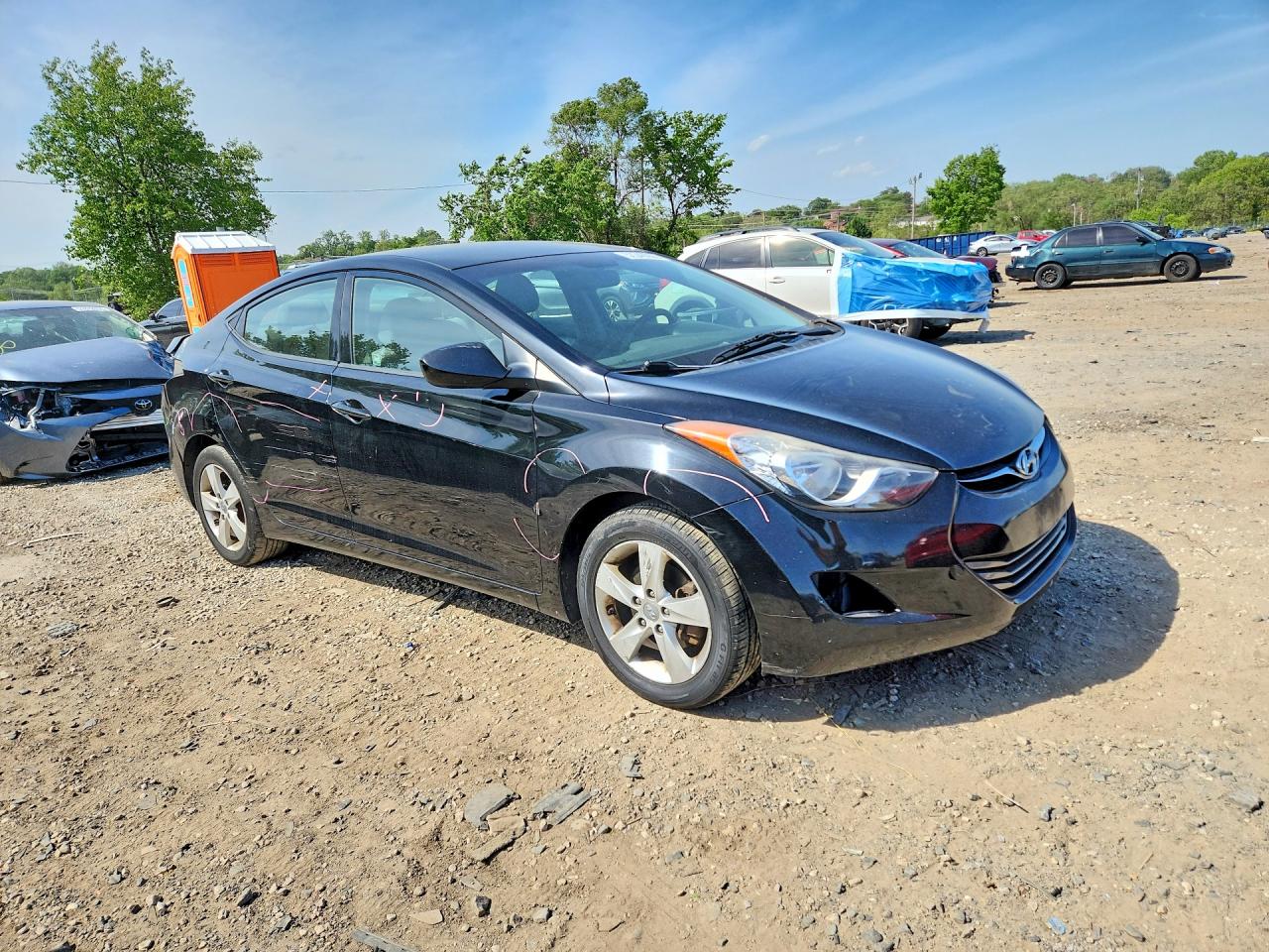 2013 Hyundai Elantra Gls Black vin: KMHDH4AE5DU906120