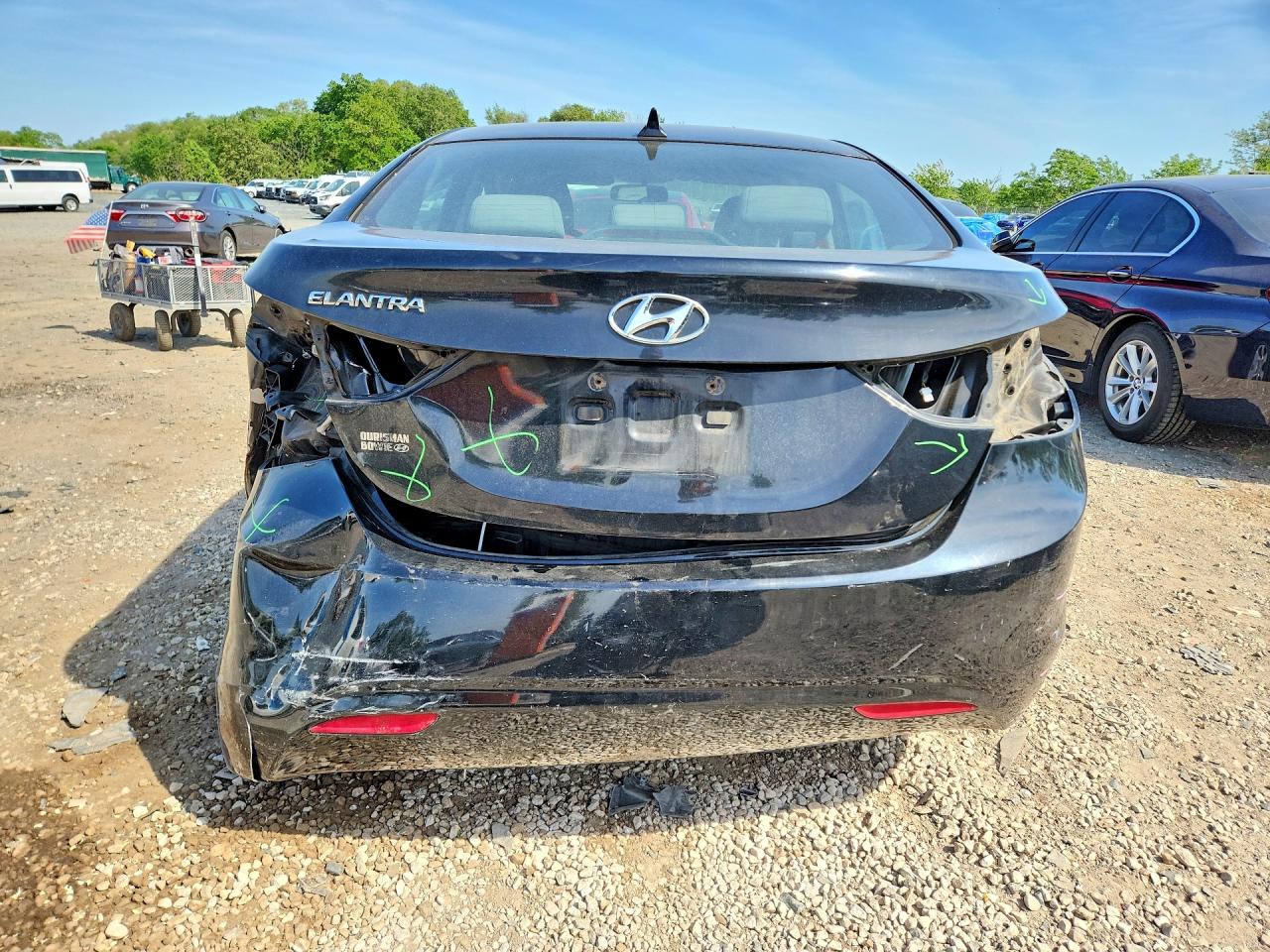 2013 Hyundai Elantra Gls Black vin: KMHDH4AE5DU906120