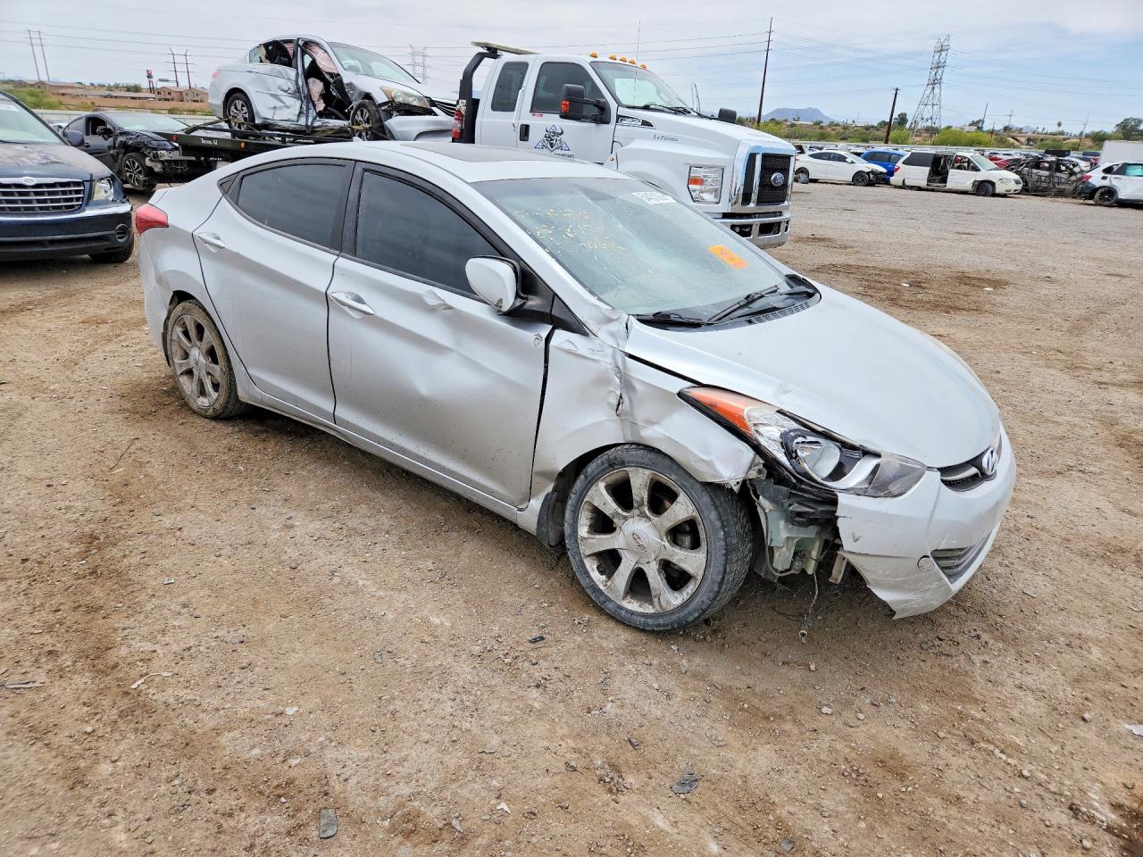 2013 Hyundai Elantra Limited Silver vin: KMHDH4AE5DU969556