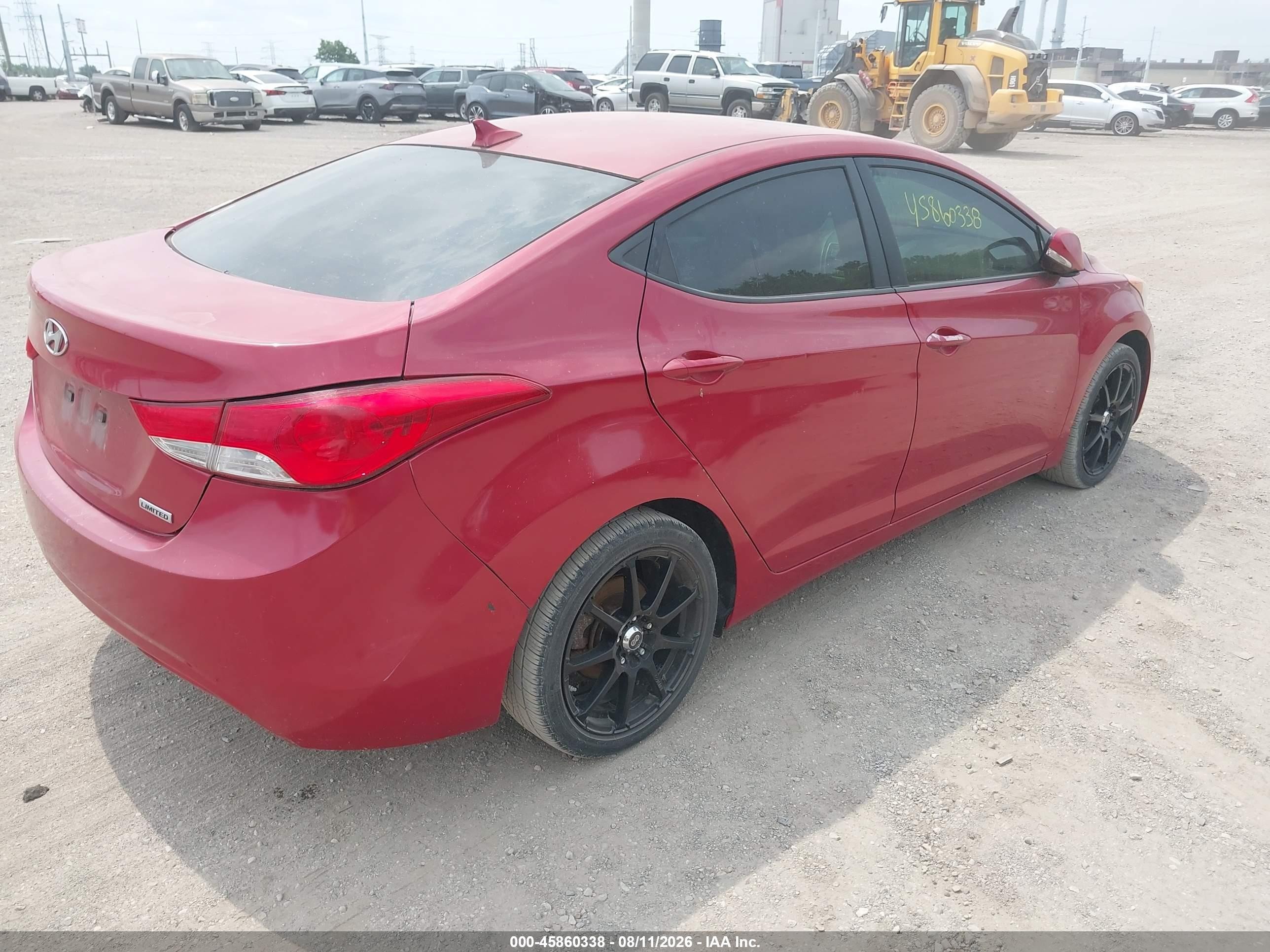 2013 Hyundai Elantra Limited Red vin: KMHDH4AE5DU979519