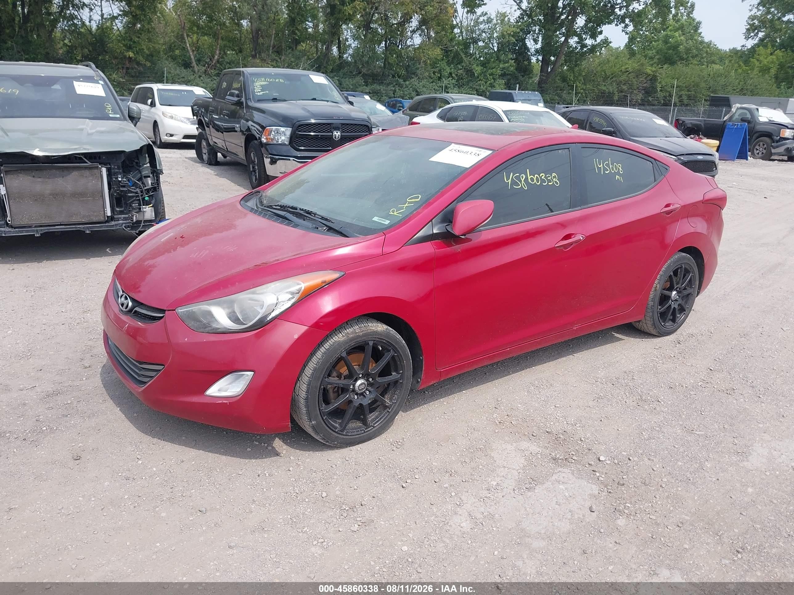 2013 Hyundai Elantra Limited Red vin: KMHDH4AE5DU979519