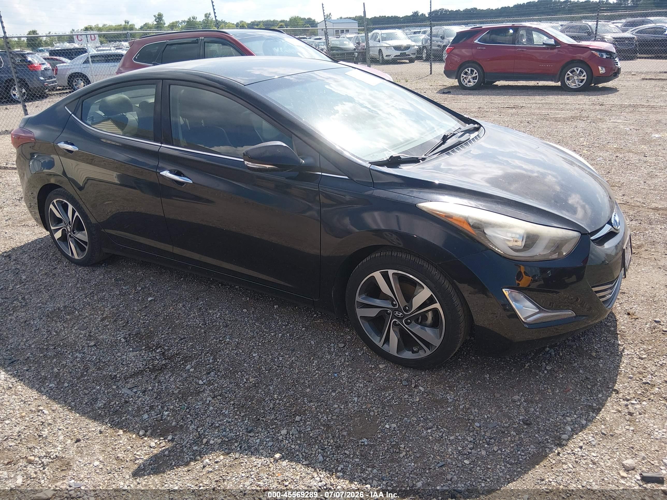 2014 Hyundai Elantra Limited Black vin: KMHDH4AE5EU046138
