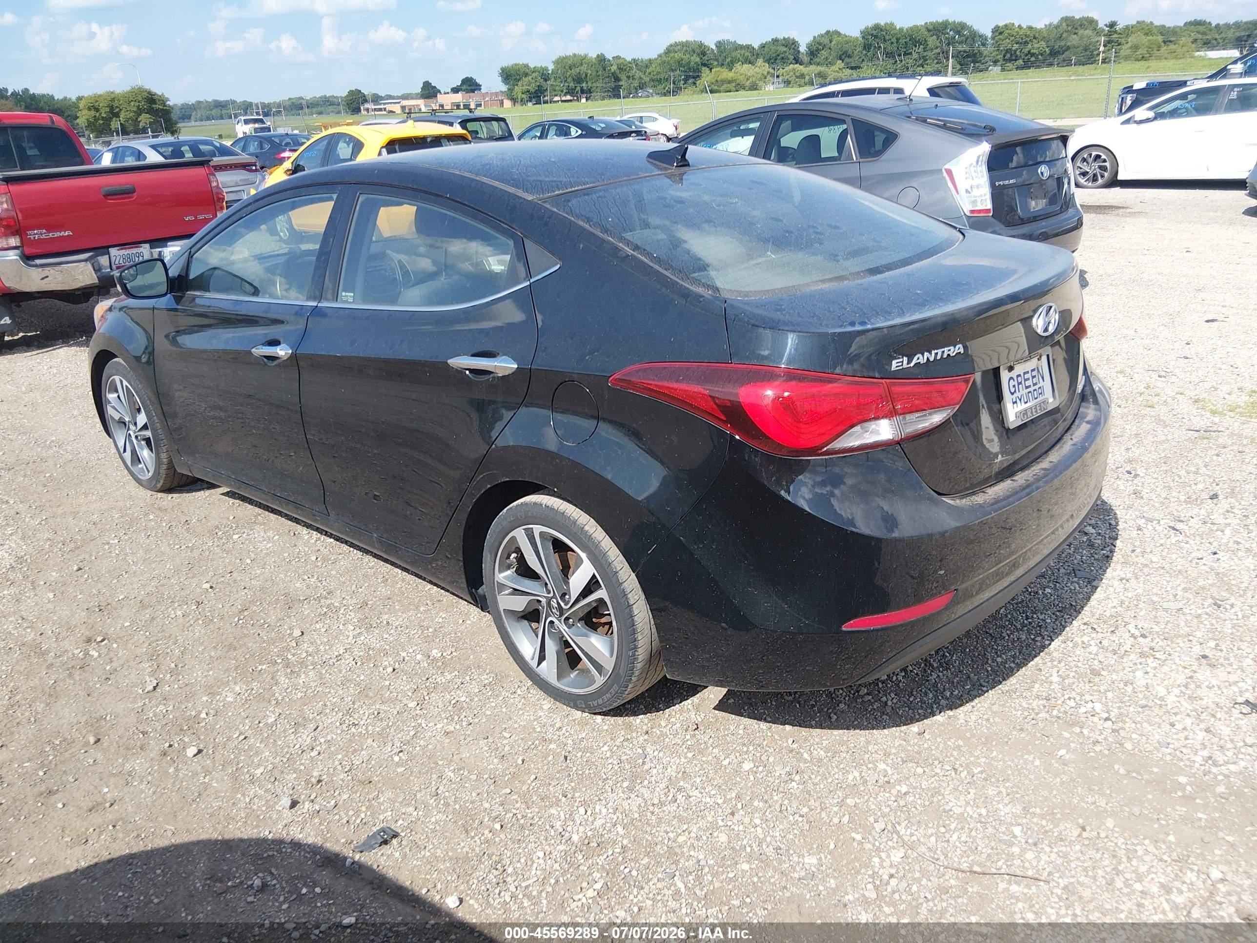2014 Hyundai Elantra Limited Black vin: KMHDH4AE5EU046138