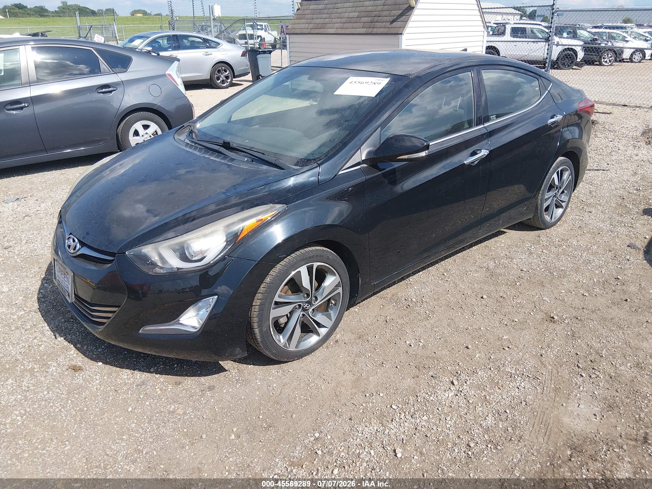 2014 Hyundai Elantra Limited Black vin: KMHDH4AE5EU046138