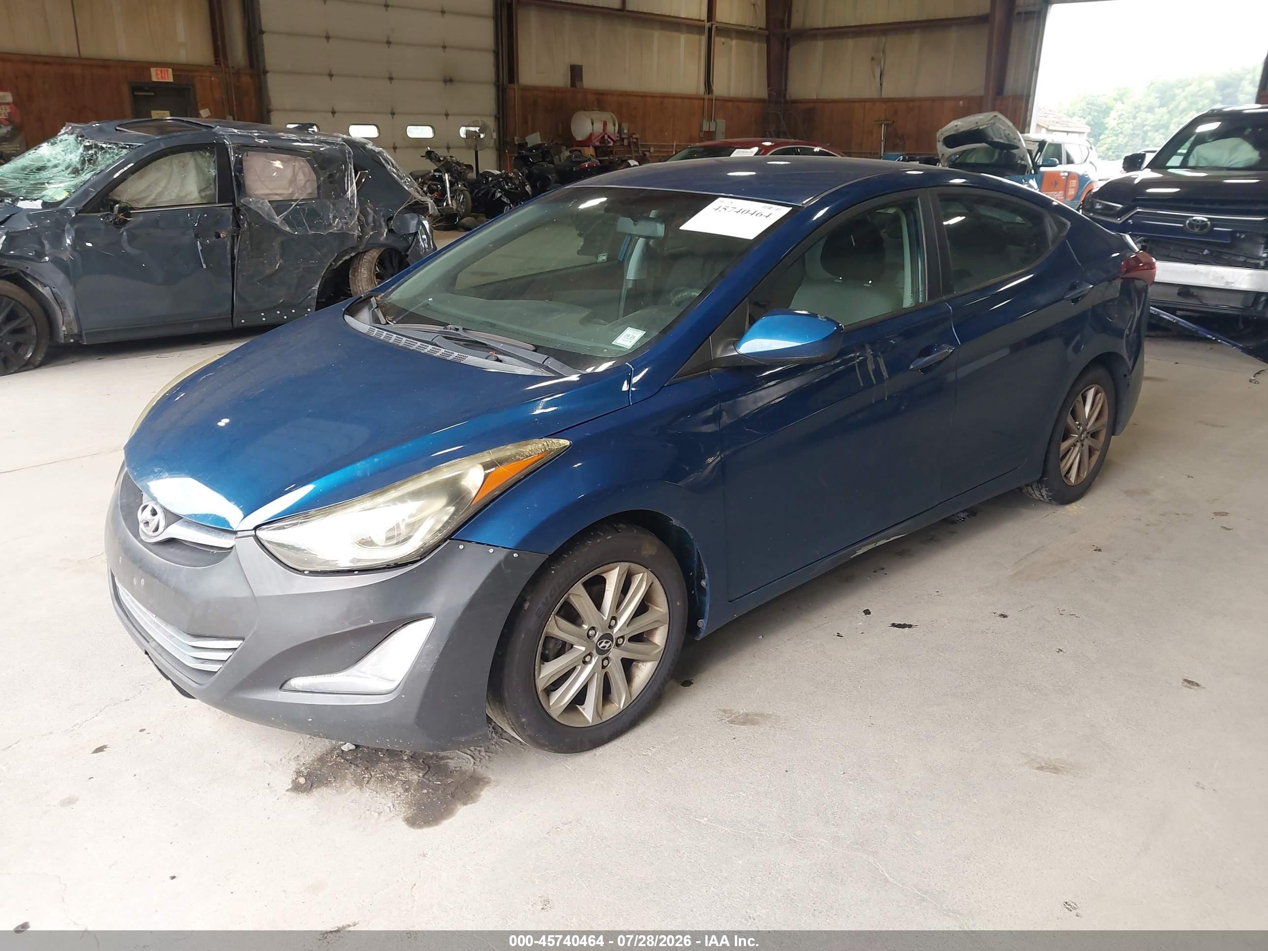 2014 Hyundai Elantra Se Blue vin: KMHDH4AE5EU047144