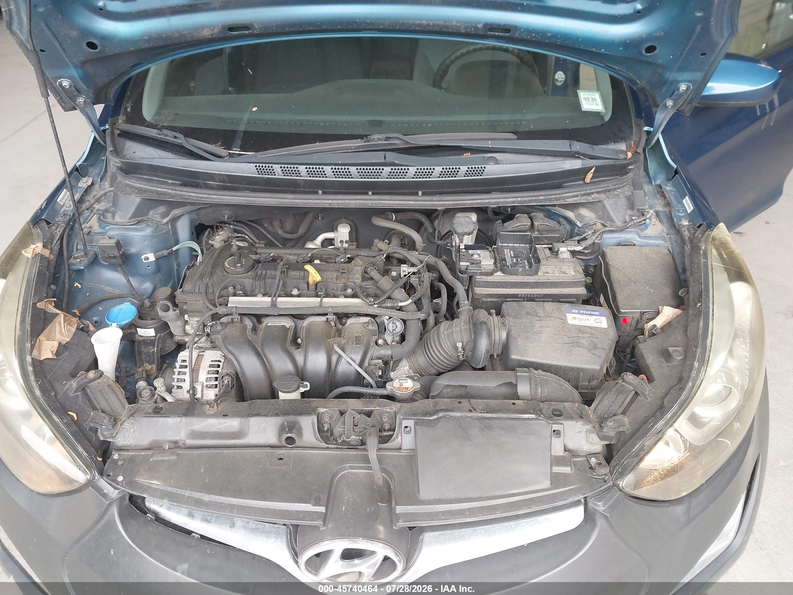 2014 Hyundai Elantra Se Blue vin: KMHDH4AE5EU047144