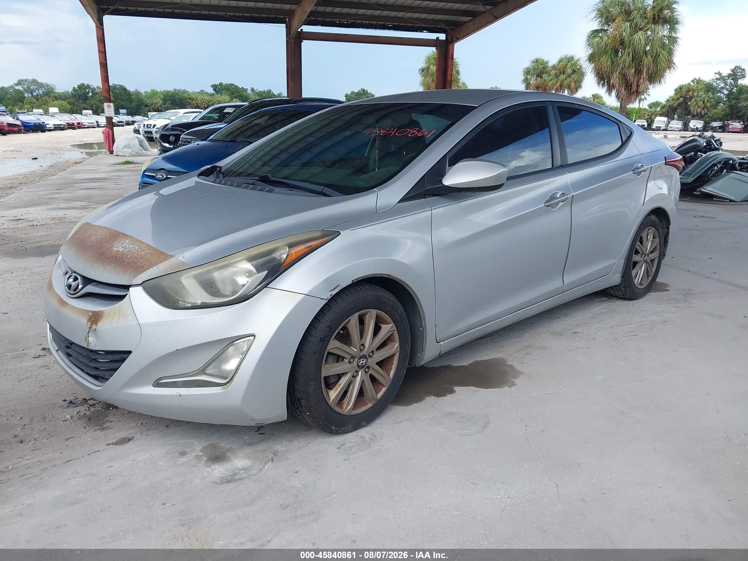2014 Hyundai Elantra Se Silver vin: KMHDH4AE5EU064915