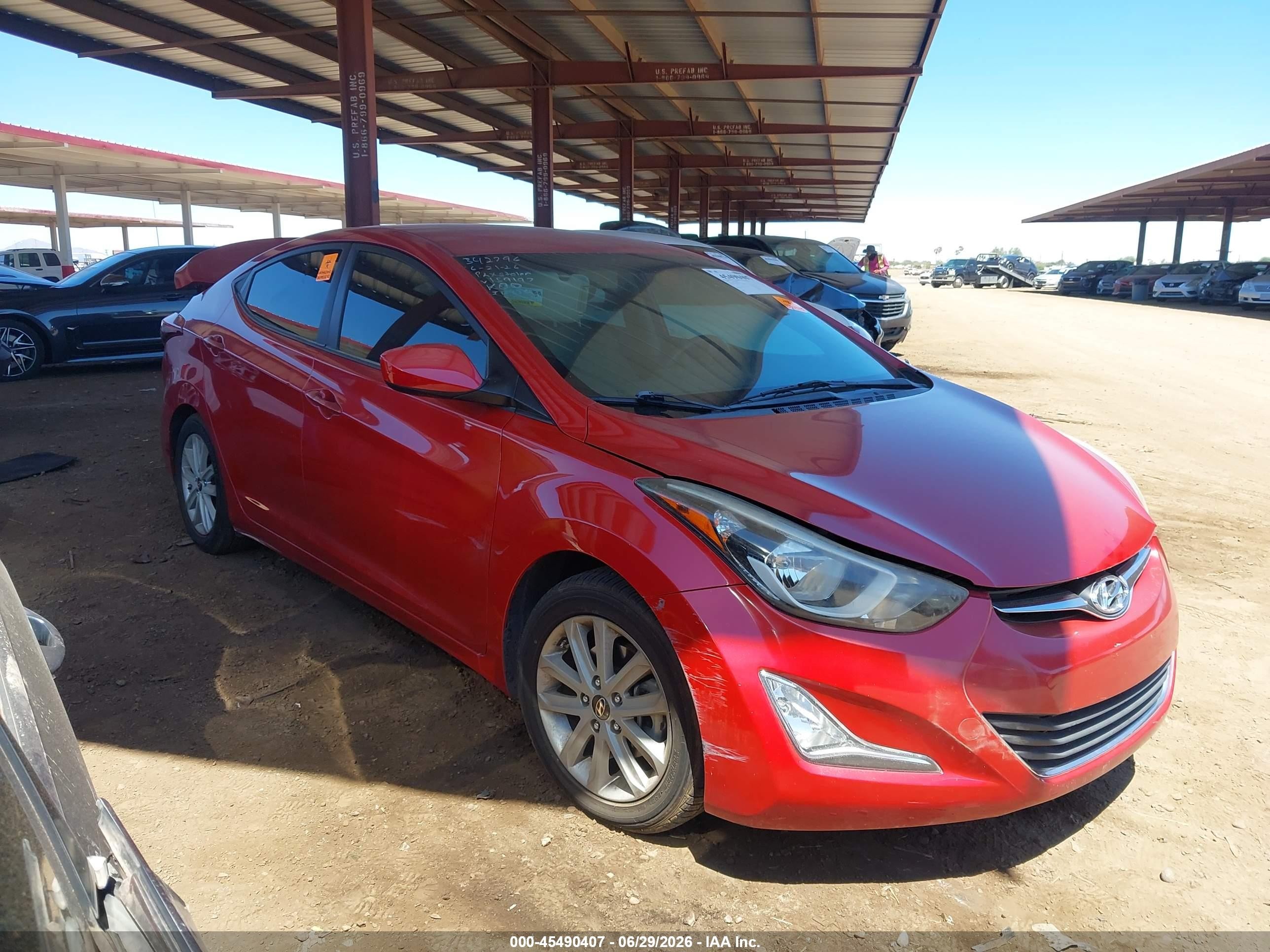 2014 Hyundai Elantra Se Red vin: KMHDH4AE5EU159197