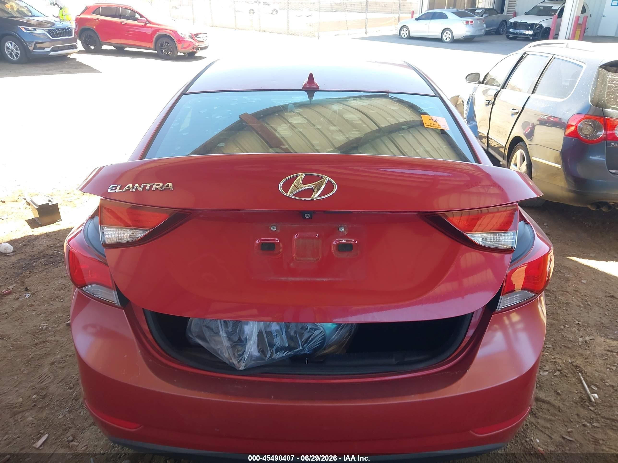 2014 Hyundai Elantra Se Red vin: KMHDH4AE5EU159197