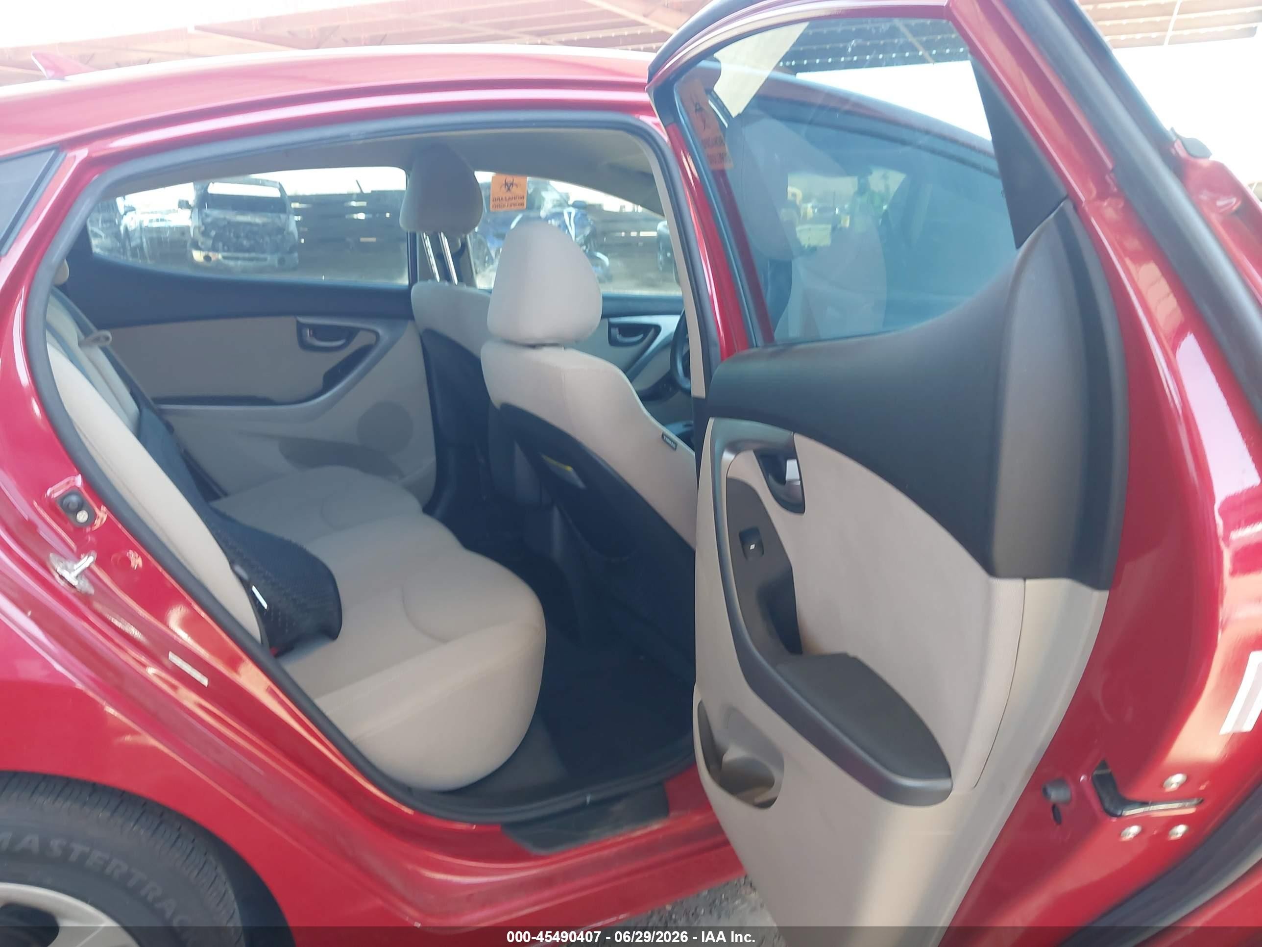 2014 Hyundai Elantra Se Red vin: KMHDH4AE5EU159197