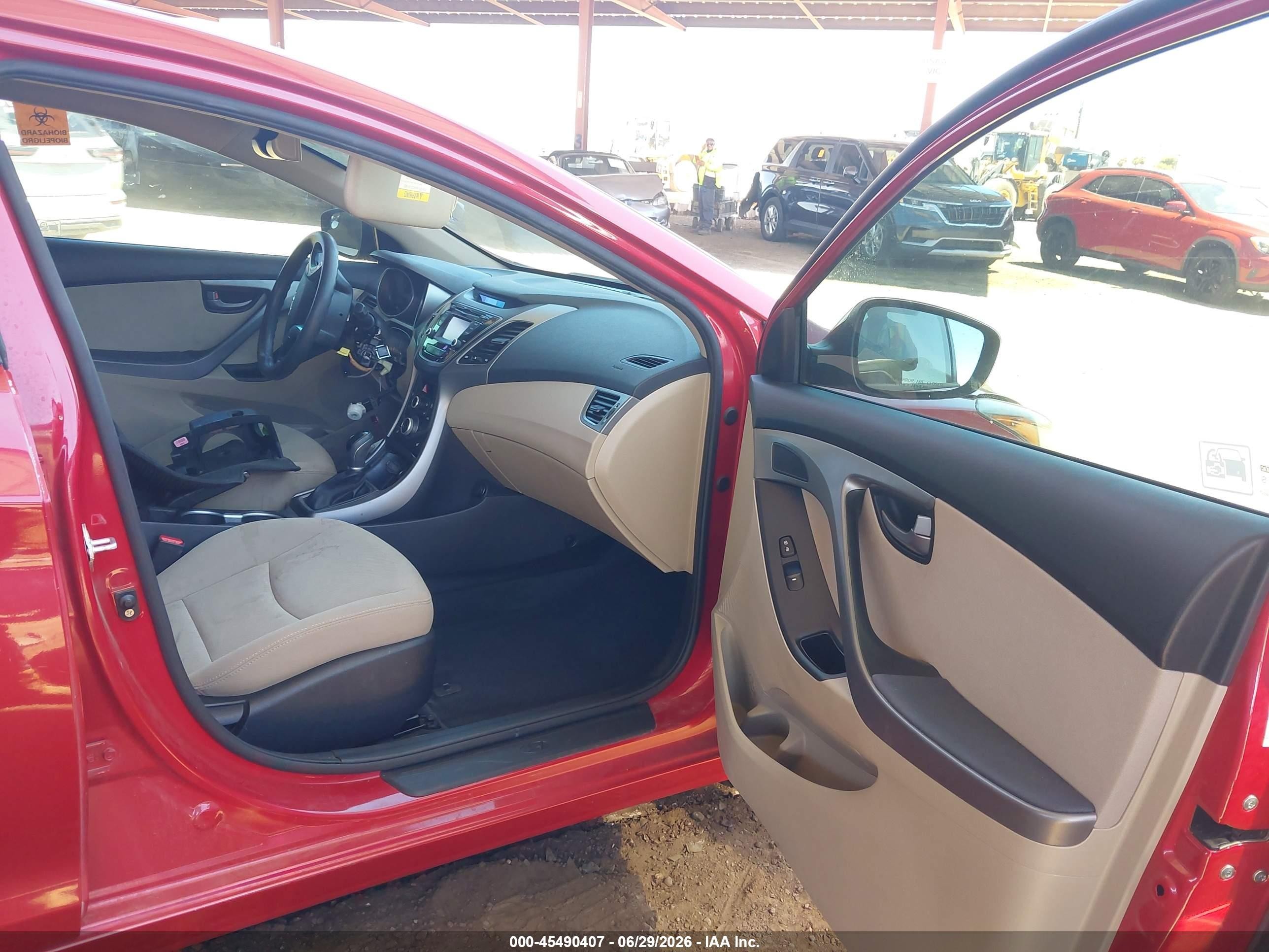 2014 Hyundai Elantra Se Red vin: KMHDH4AE5EU159197