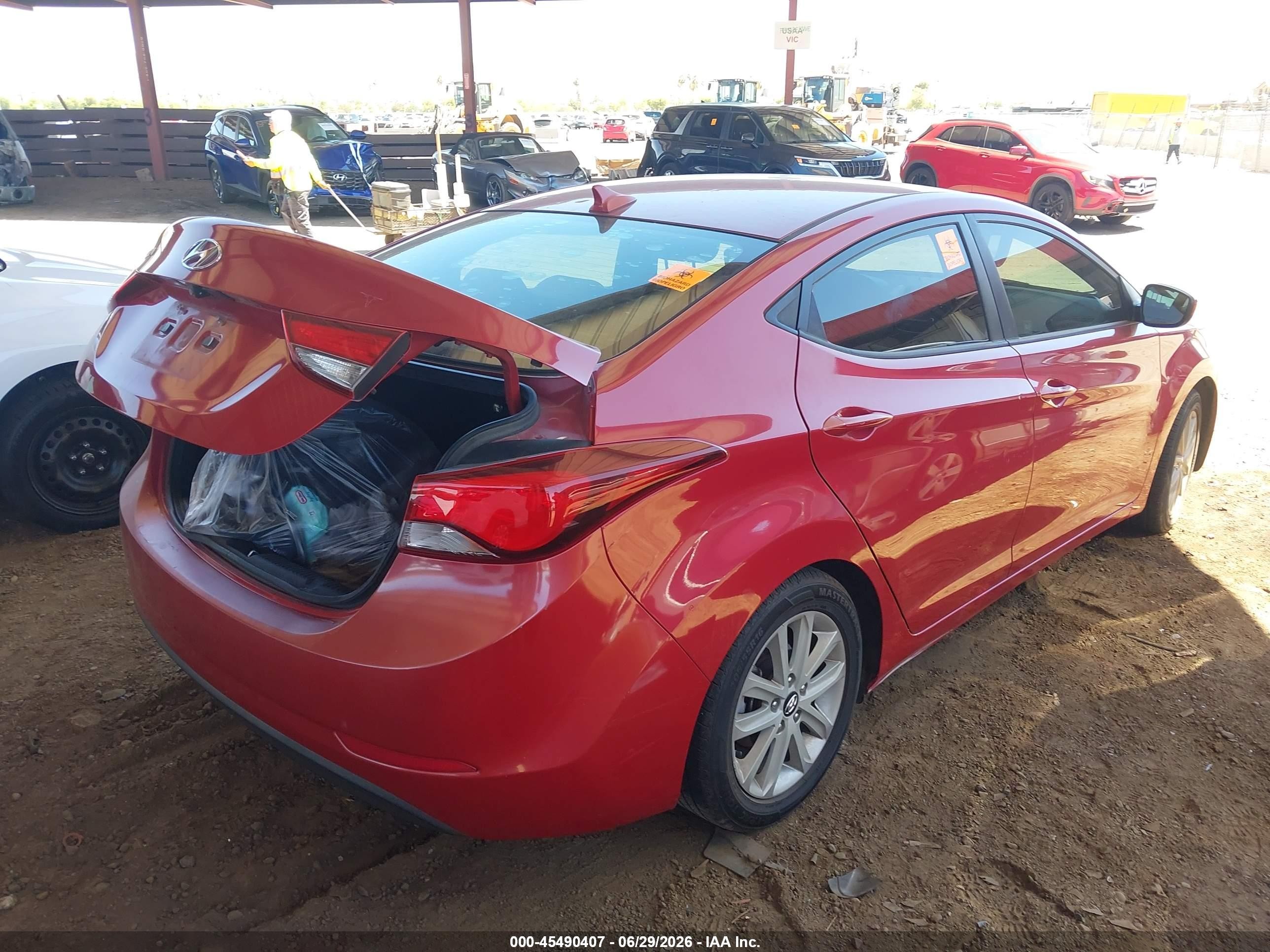 2014 Hyundai Elantra Se Red vin: KMHDH4AE5EU159197