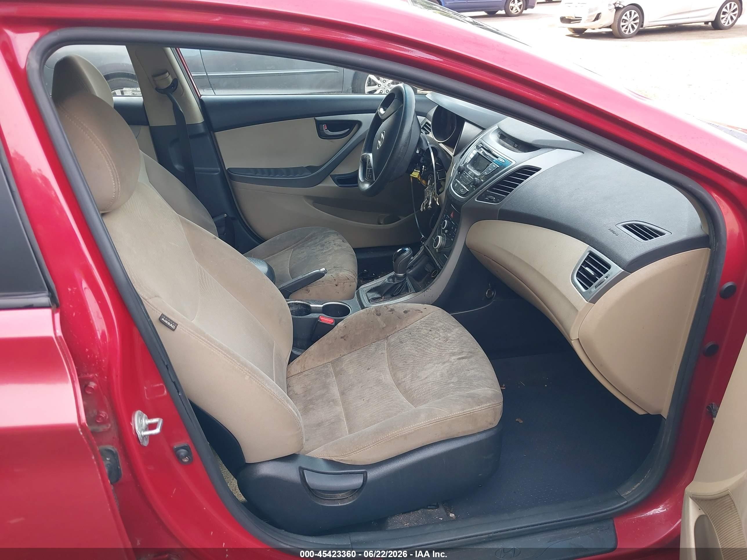 2014 Hyundai Elantra Se Red vin: KMHDH4AE5EU210083