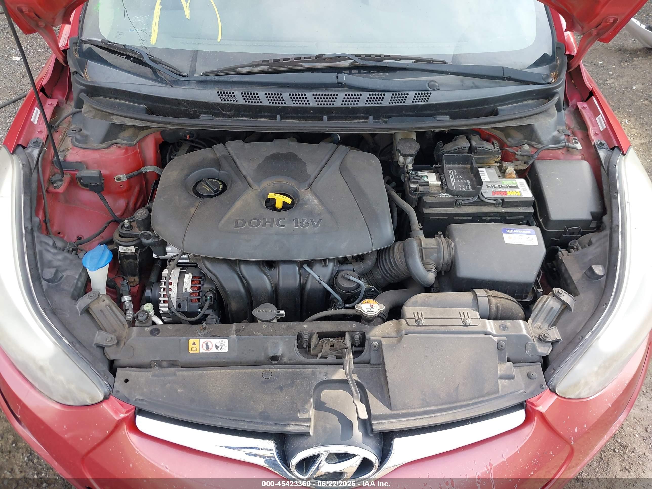 2014 Hyundai Elantra Se Red vin: KMHDH4AE5EU210083
