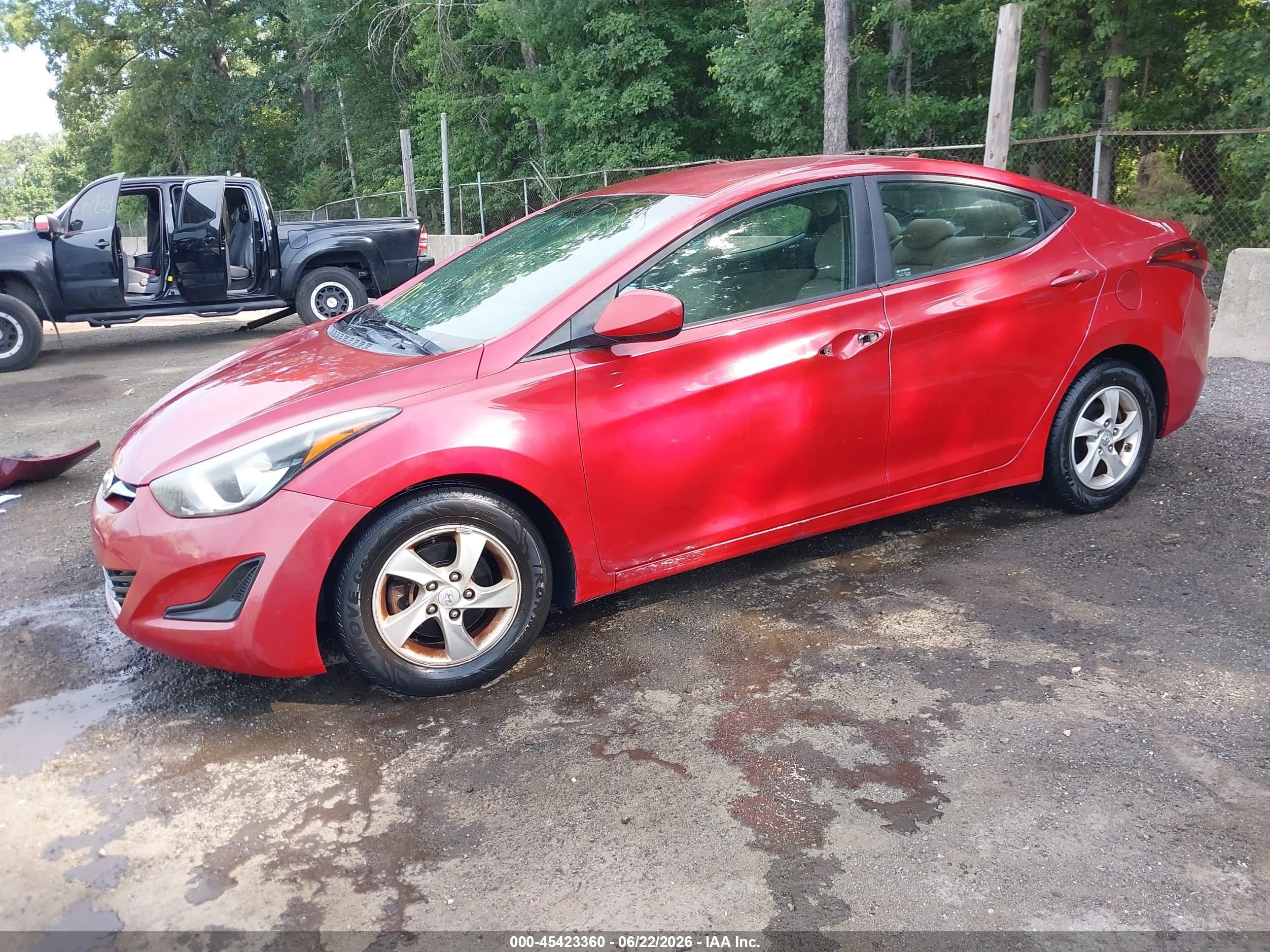 2014 Hyundai Elantra Se Red vin: KMHDH4AE5EU210083