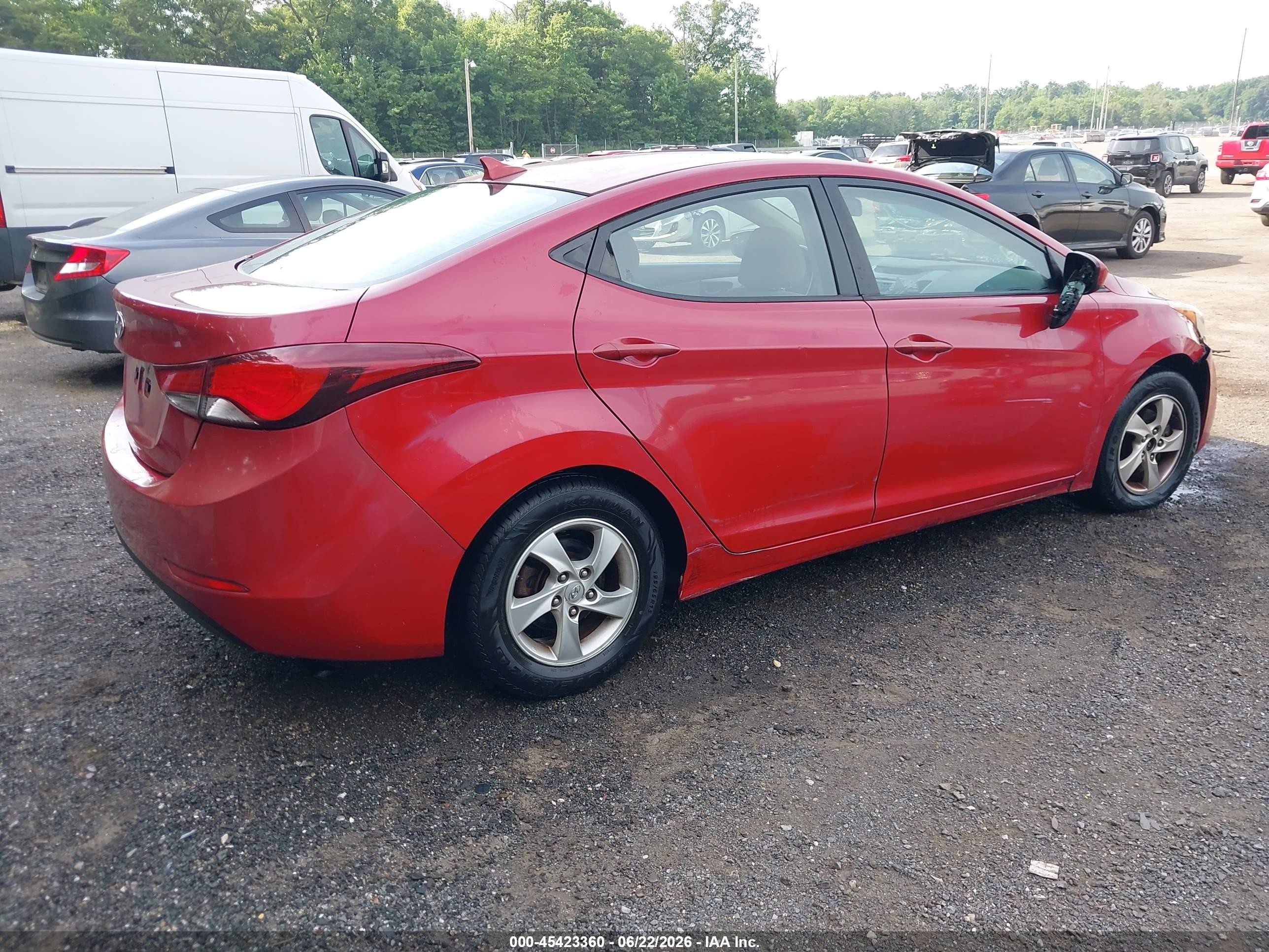 2014 Hyundai Elantra Se Red vin: KMHDH4AE5EU210083