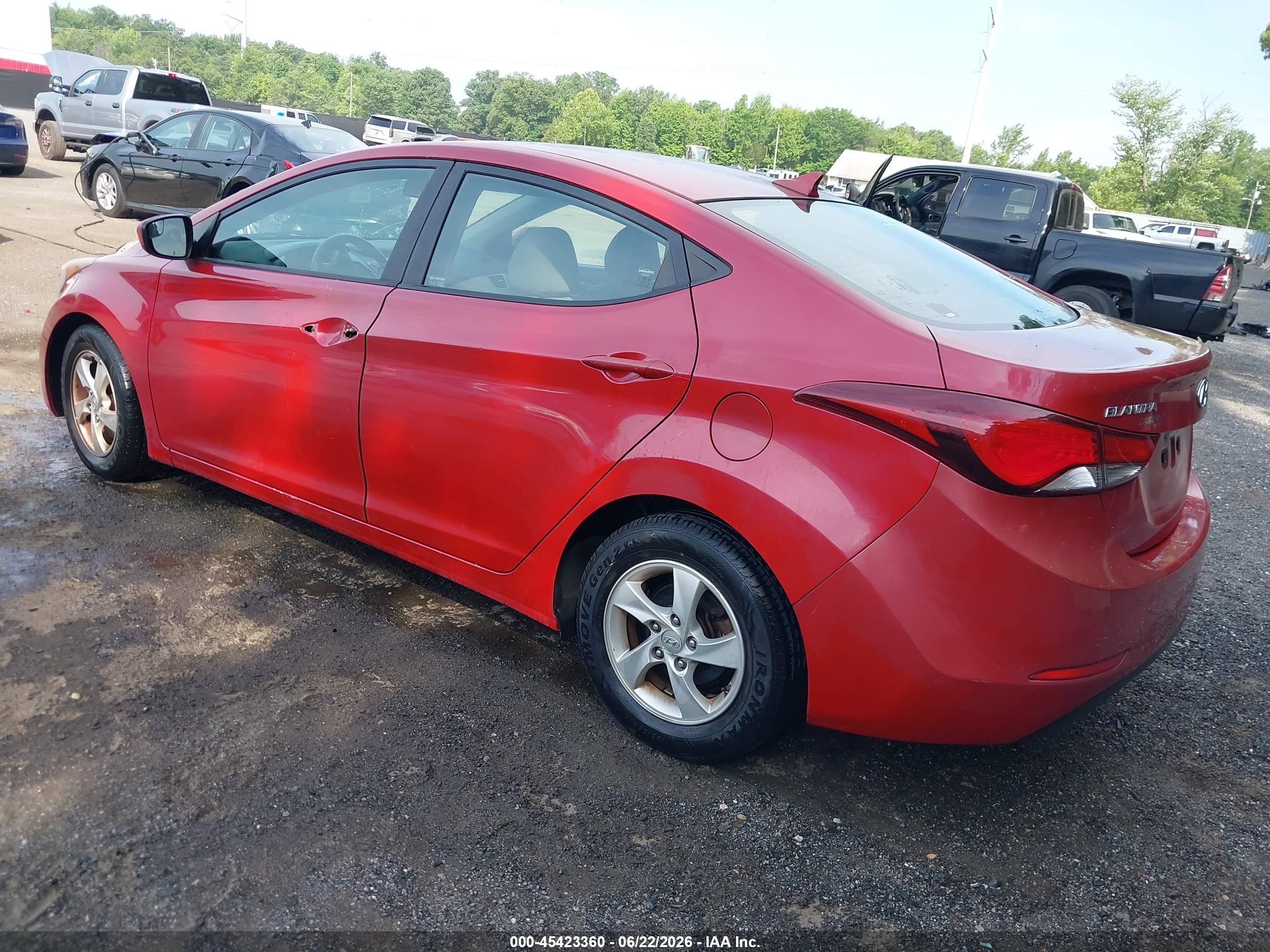 2014 Hyundai Elantra Se Red vin: KMHDH4AE5EU210083
