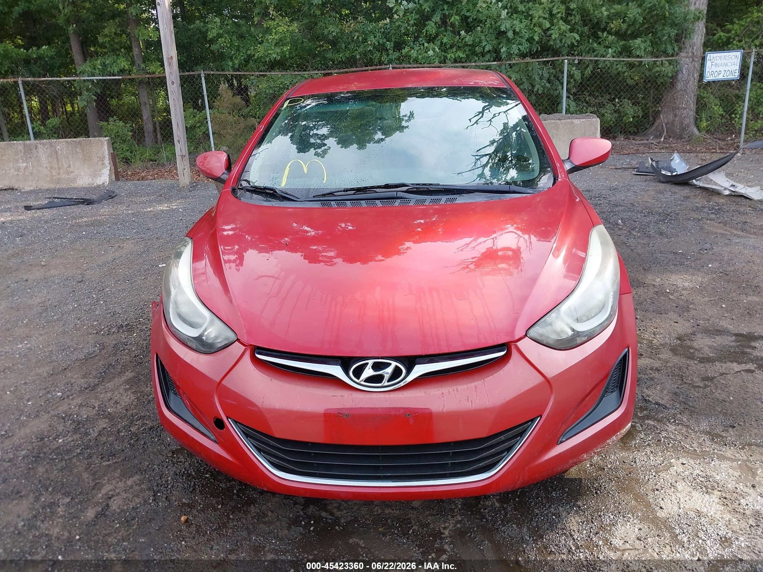 2014 Hyundai Elantra Se Red vin: KMHDH4AE5EU210083