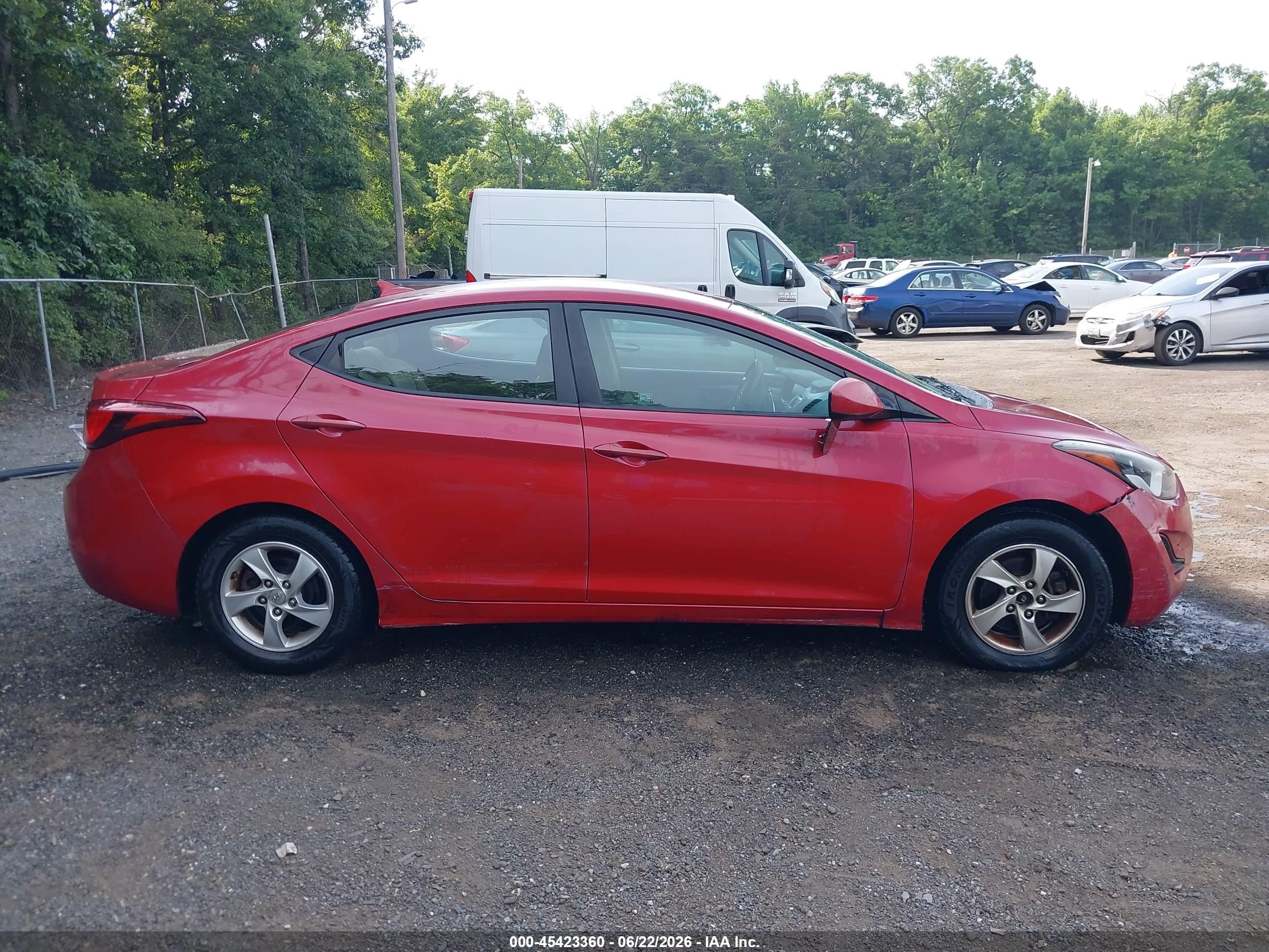 2014 Hyundai Elantra Se Red vin: KMHDH4AE5EU210083