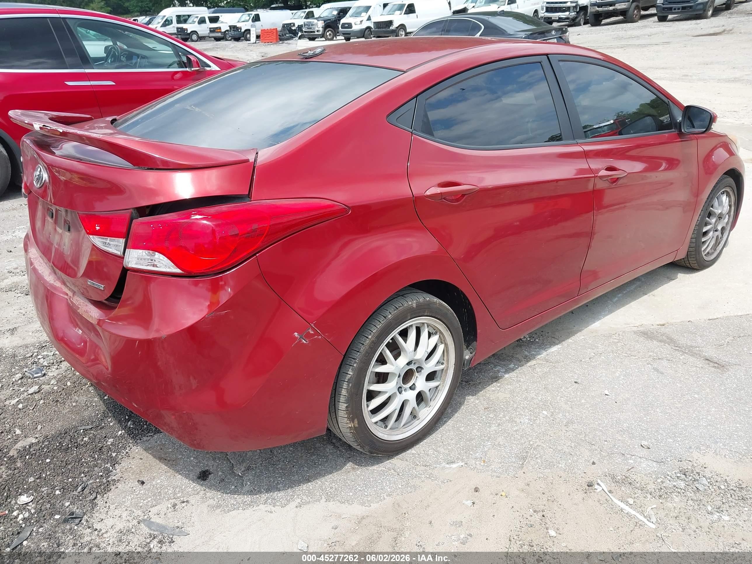 2011 Hyundai Elantra Limited (ulsan Plant) Burgundy vin: KMHDH4AE6BU112482