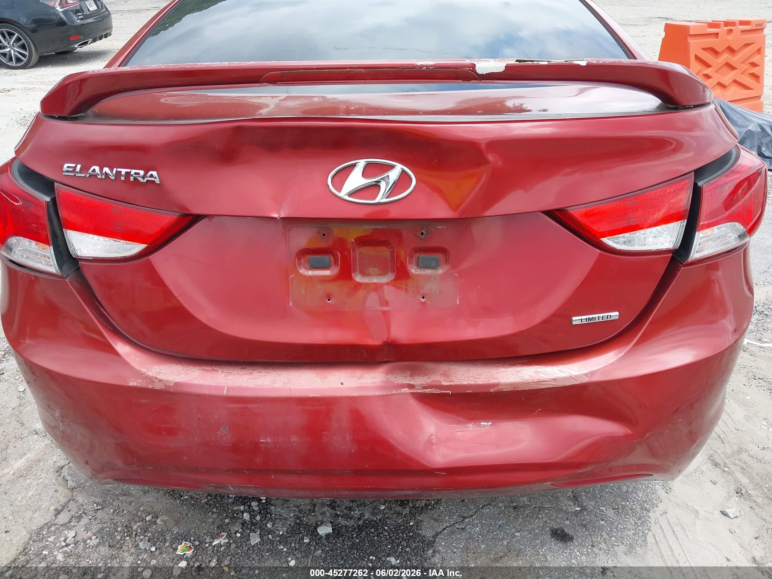 2011 Hyundai Elantra Limited (ulsan Plant) Burgundy vin: KMHDH4AE6BU112482
