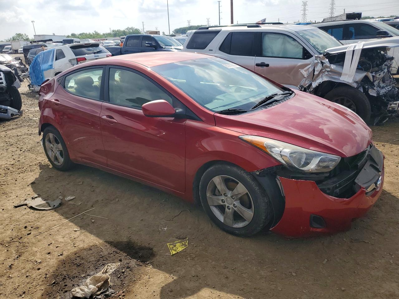 2011 Hyundai Elantra Gls Red vin: KMHDH4AE6BU132652
