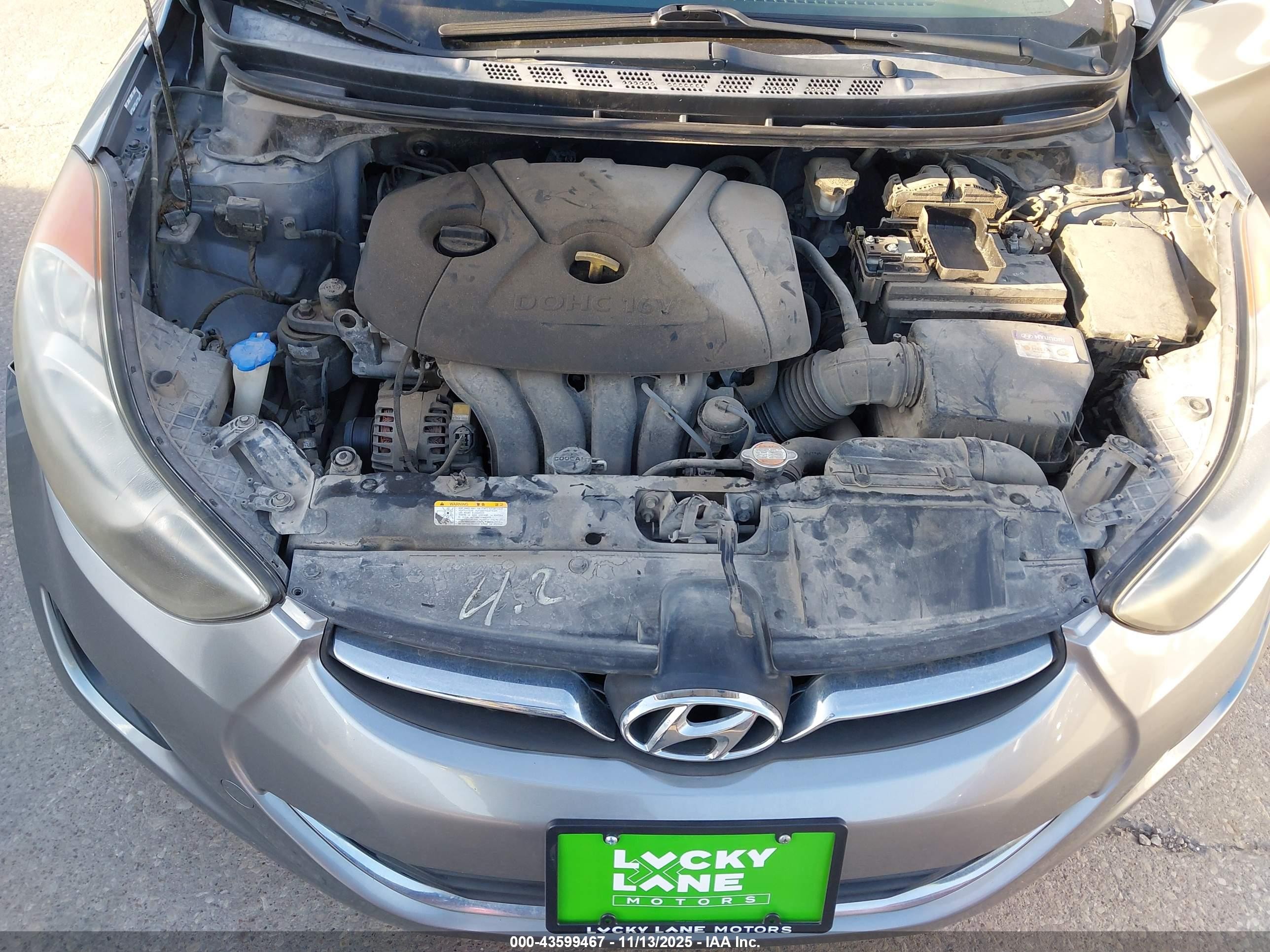2011 Hyundai Elantra Gls (ulsan Plant) Gray vin: KMHDH4AE6BU158538