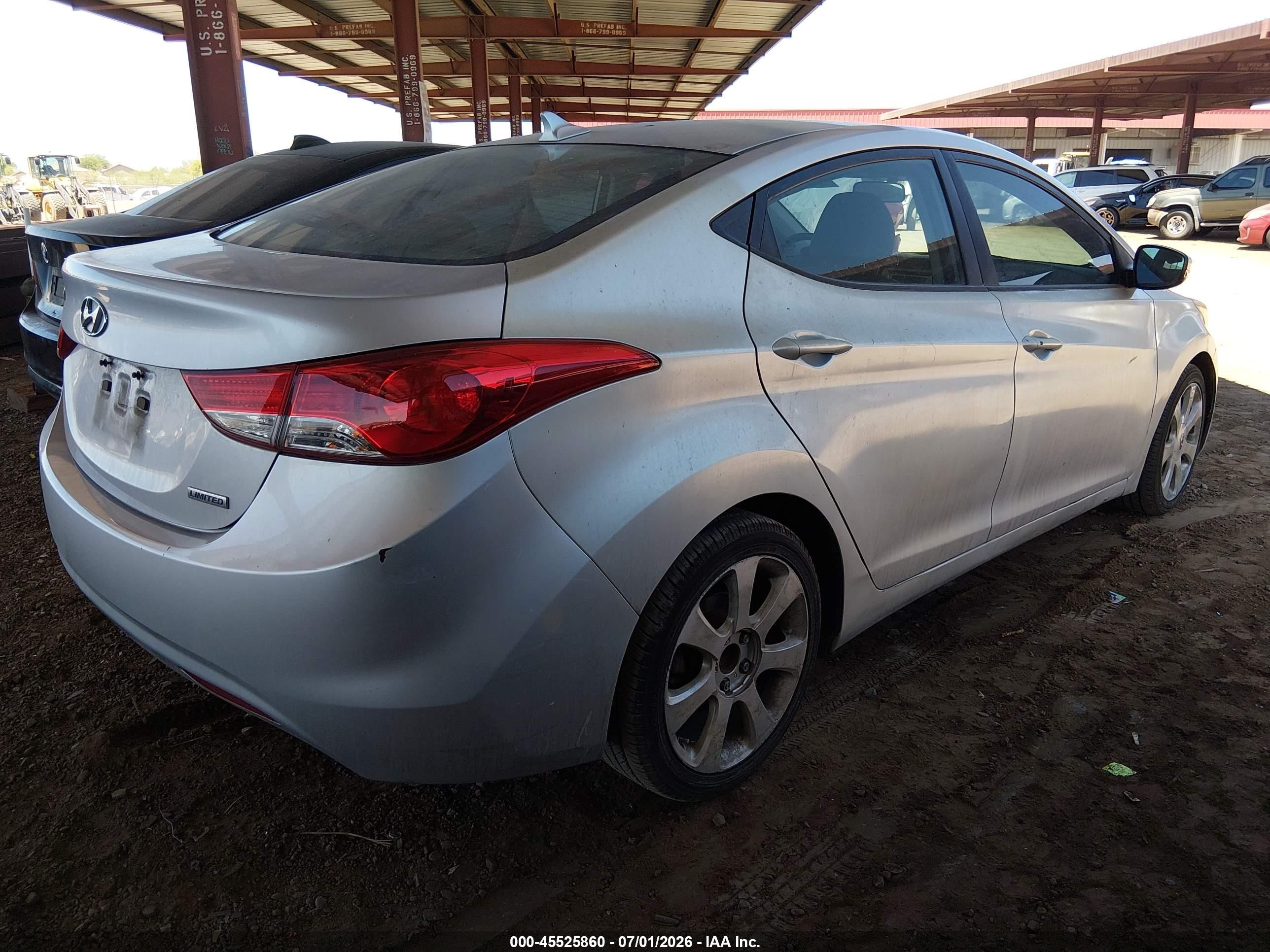 2012 Hyundai Elantra Limited (ulsan Plant) Серебряный vin: KMHDH4AE6CU208047