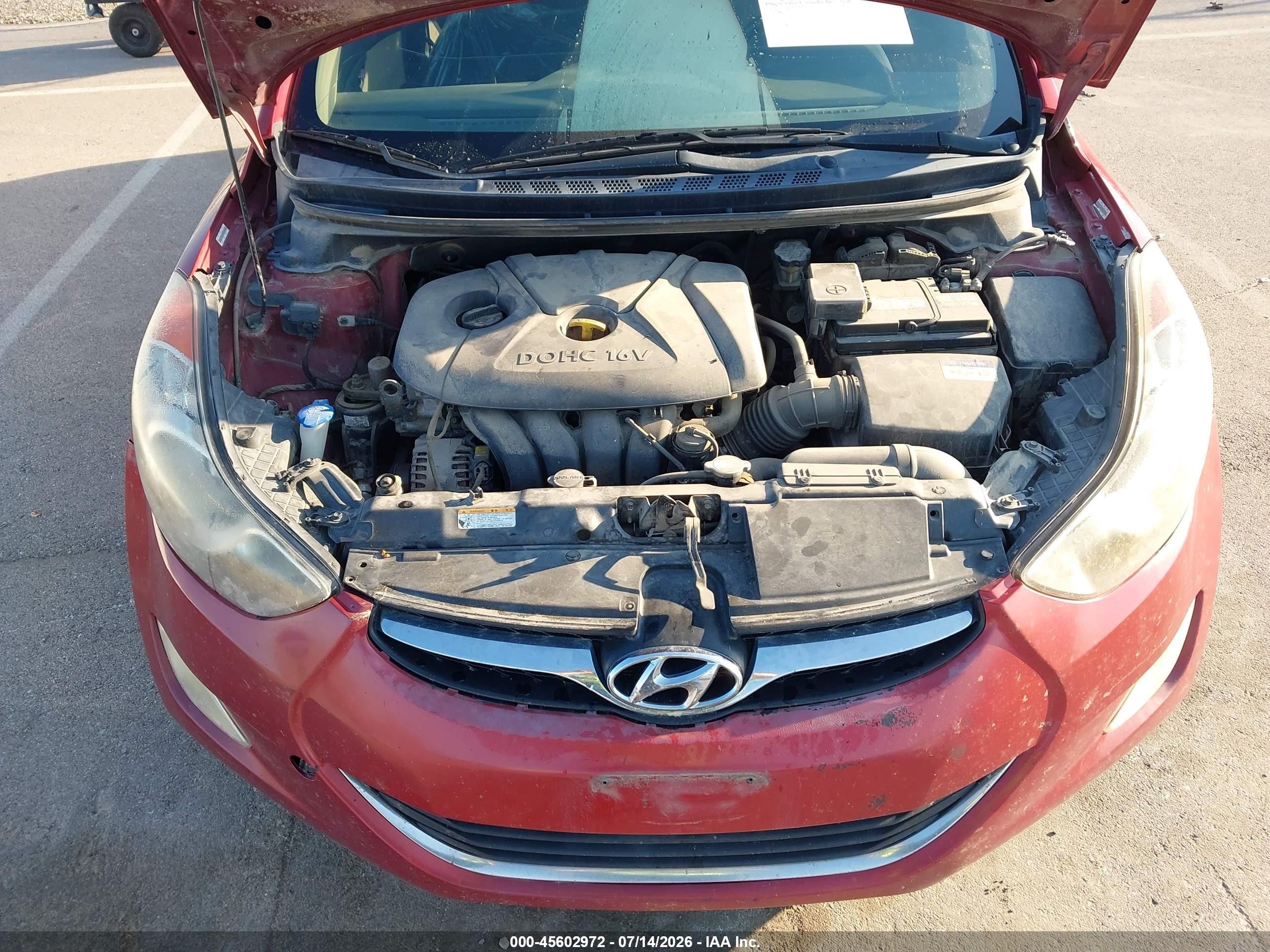 2012 Hyundai Elantra Gls (ulsan Plant) Red vin: KMHDH4AE6CU214382