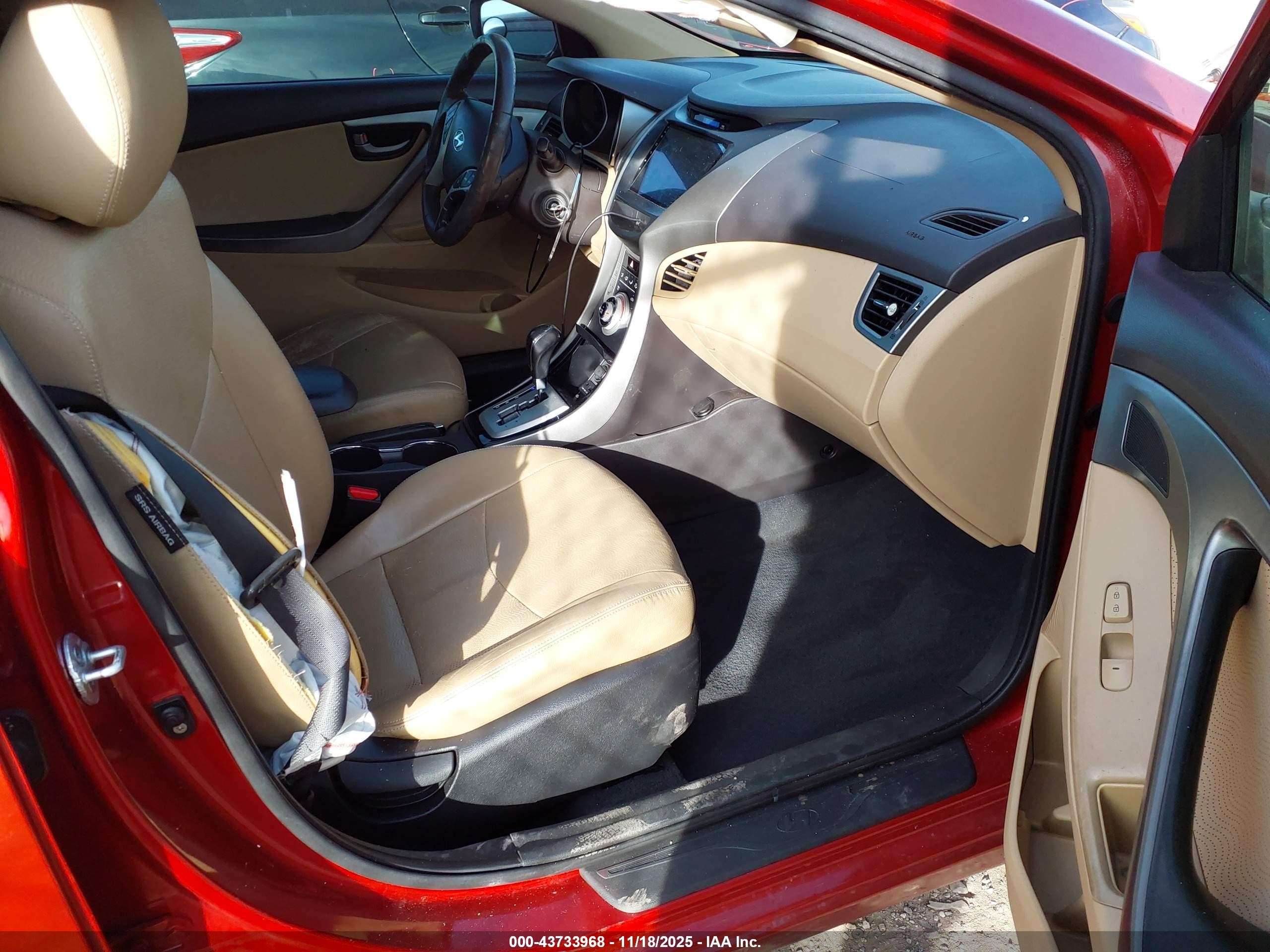 2012 Hyundai Elantra Limited (ulsan Plant) Red vin: KMHDH4AE6CU244885