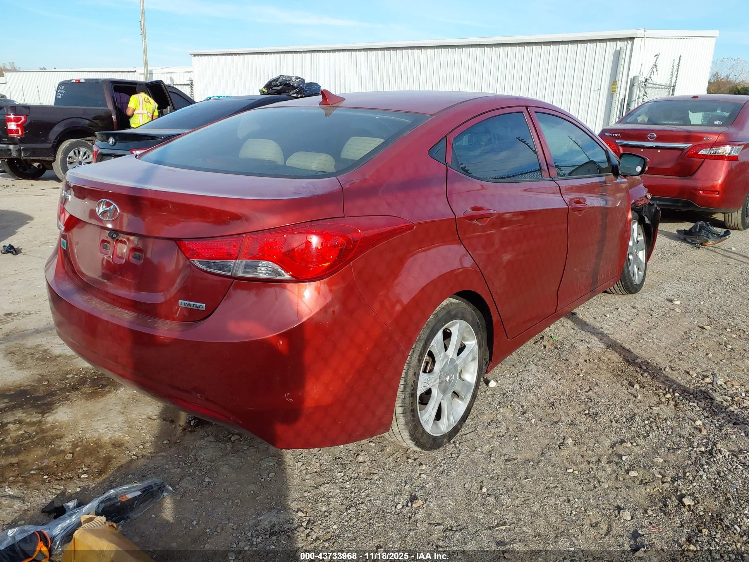 2012 Hyundai Elantra Limited (ulsan Plant) Red vin: KMHDH4AE6CU244885