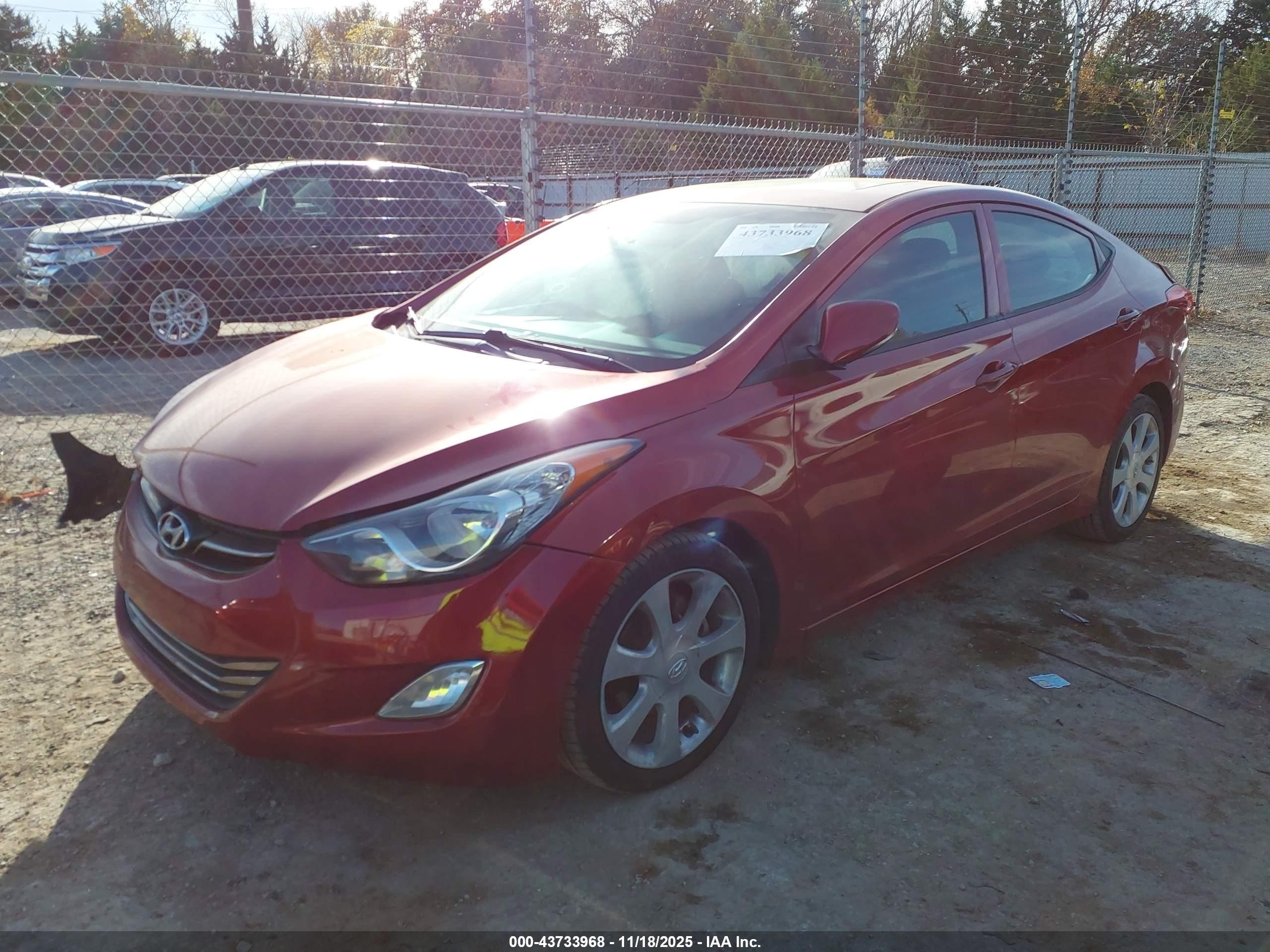 2012 Hyundai Elantra Limited (ulsan Plant) Red vin: KMHDH4AE6CU244885