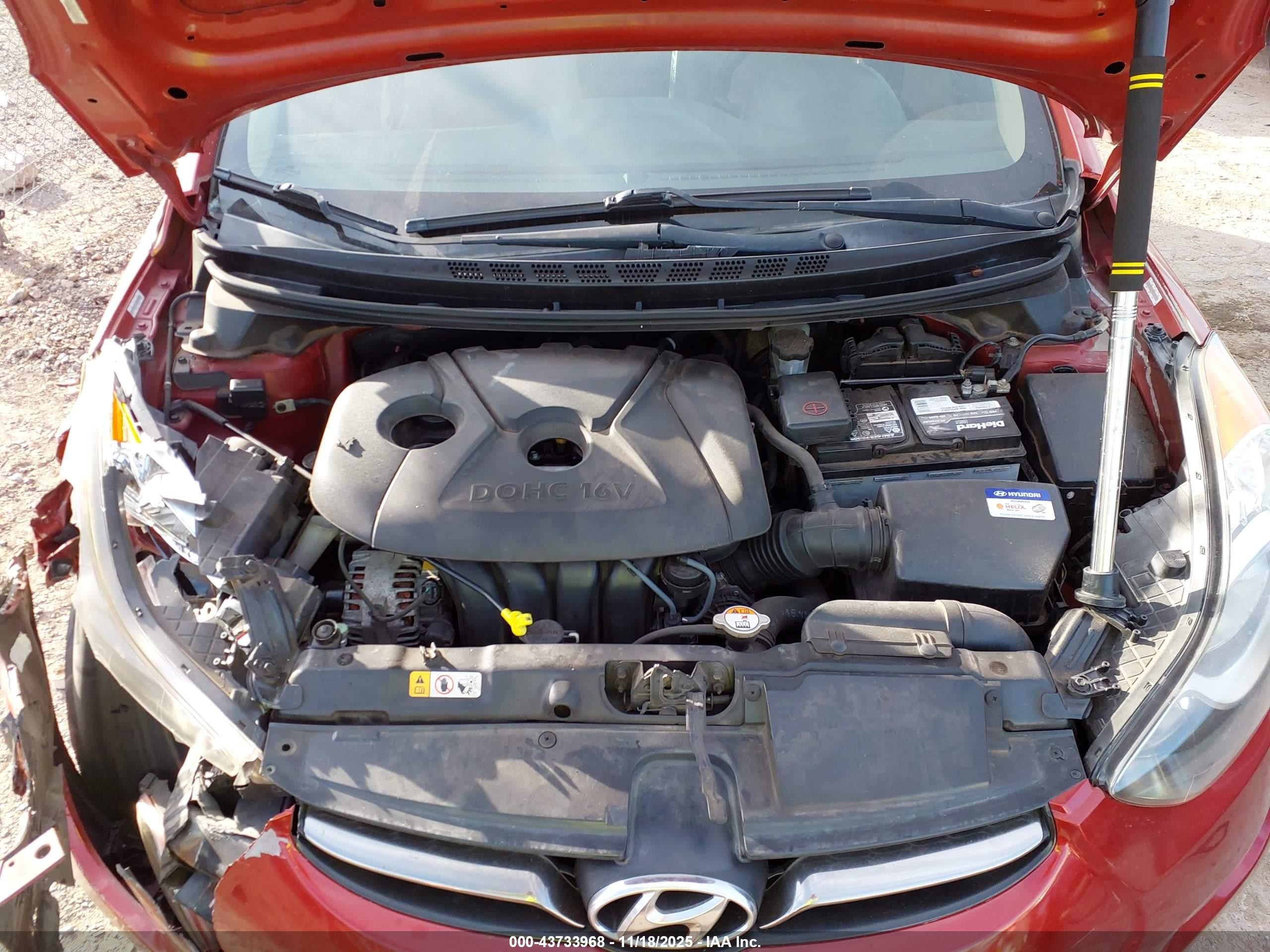 2012 Hyundai Elantra Limited (ulsan Plant) Red vin: KMHDH4AE6CU244885