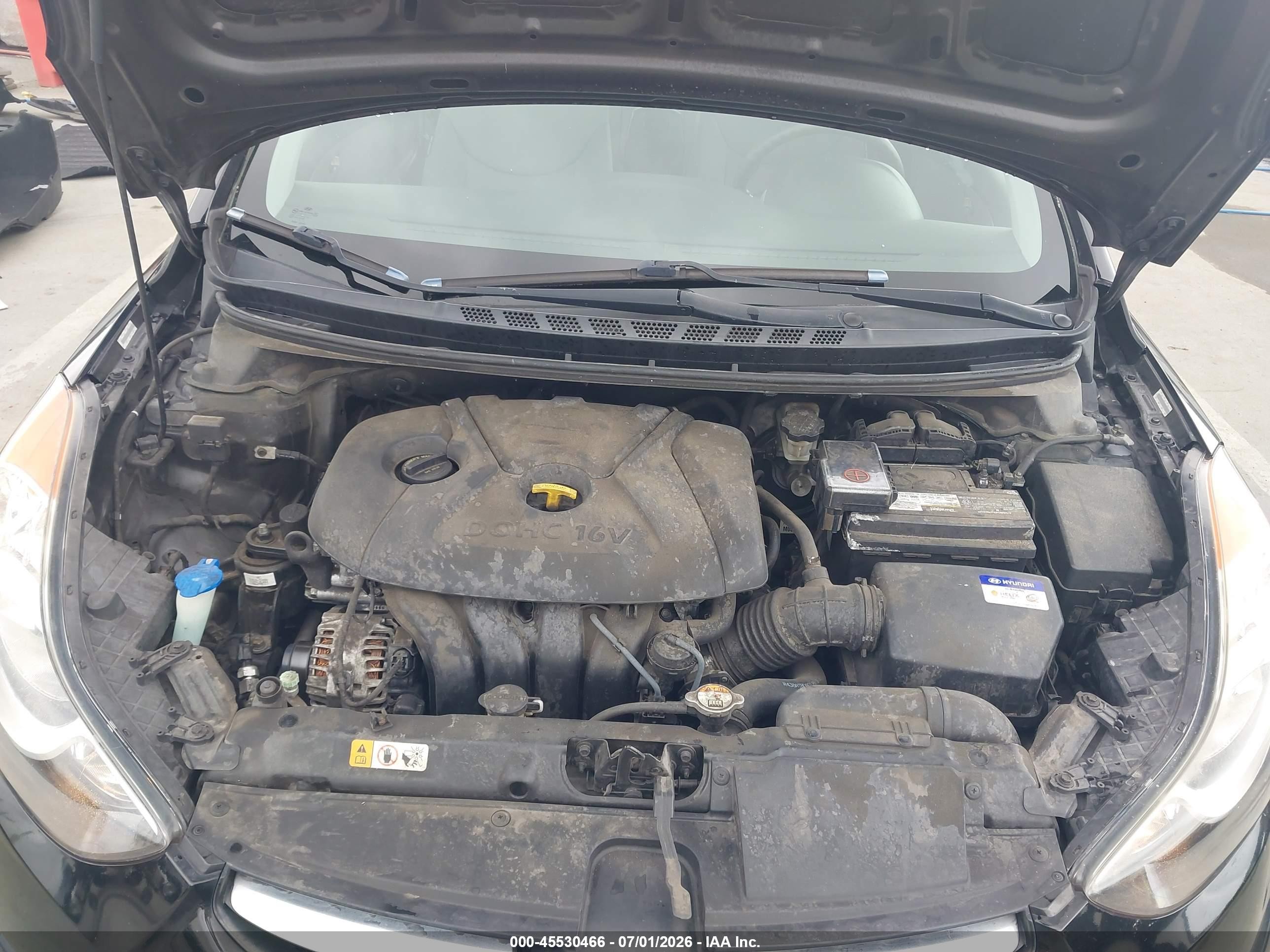 2012 Hyundai Elantra Gls (ulsan Plant) Black vin: KMHDH4AE6CU268152